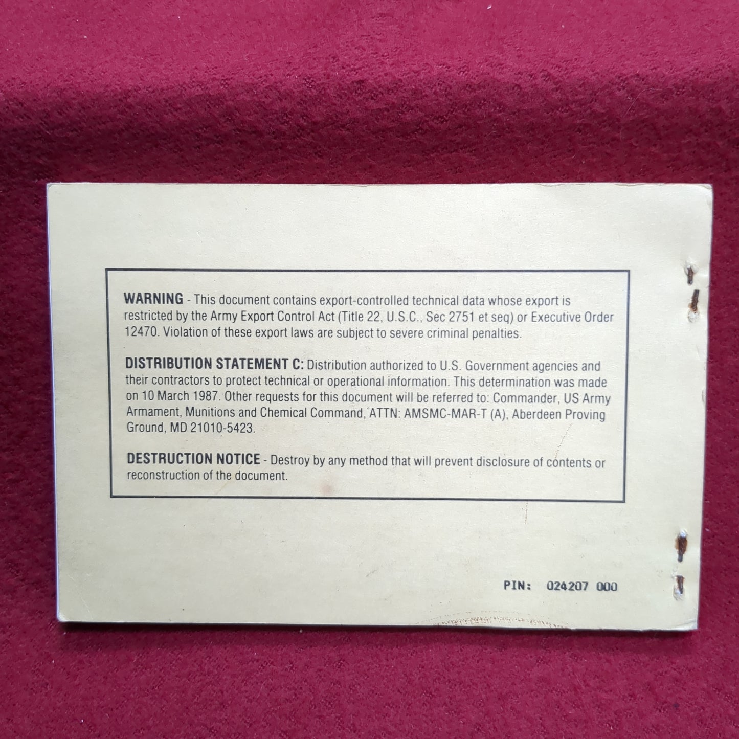 BOOK: OPERATOR'S MANUAL FOR MASK, CHEMICAL-BIOLOGICICAL: FIELD ABC-M17 (SMALL; MEDIUM, LARGE); M17A1 (SMALL, MEDIUM, LARGE); M17A2 (X-SMALL, SMALL, MEDIUM, LARGE) 5 OCTOBER 1987 (BOX18)