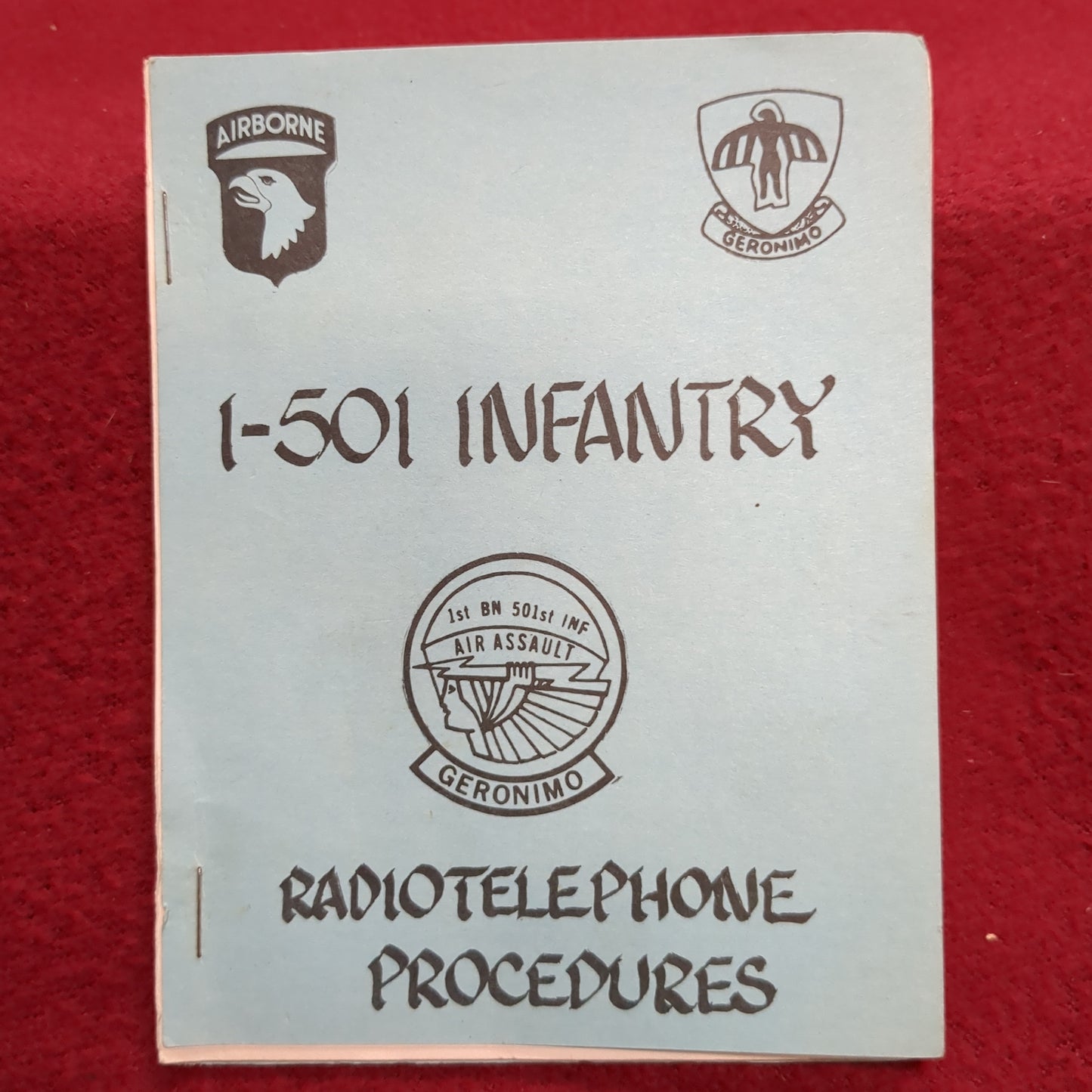 BOOK: 1-501 INFANTRY RADIOTELEPHONE PROCEDURES (BOX18)