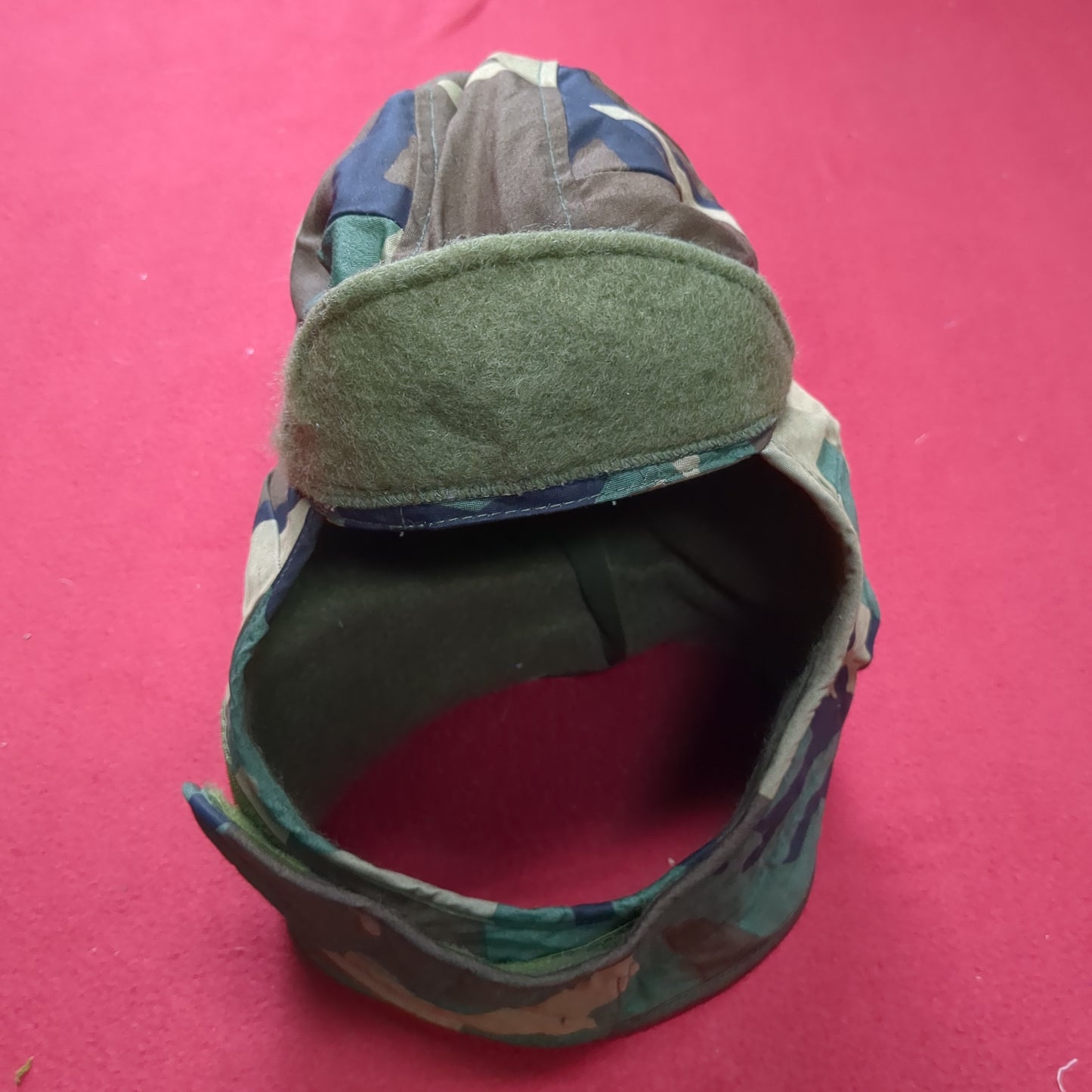 US Army Woodland BDU Pattern 7 HELMET LINER INSULATED PILE CAP Extreme Cold Weather Excellent Condition (bdu2-FA13-NOV125
