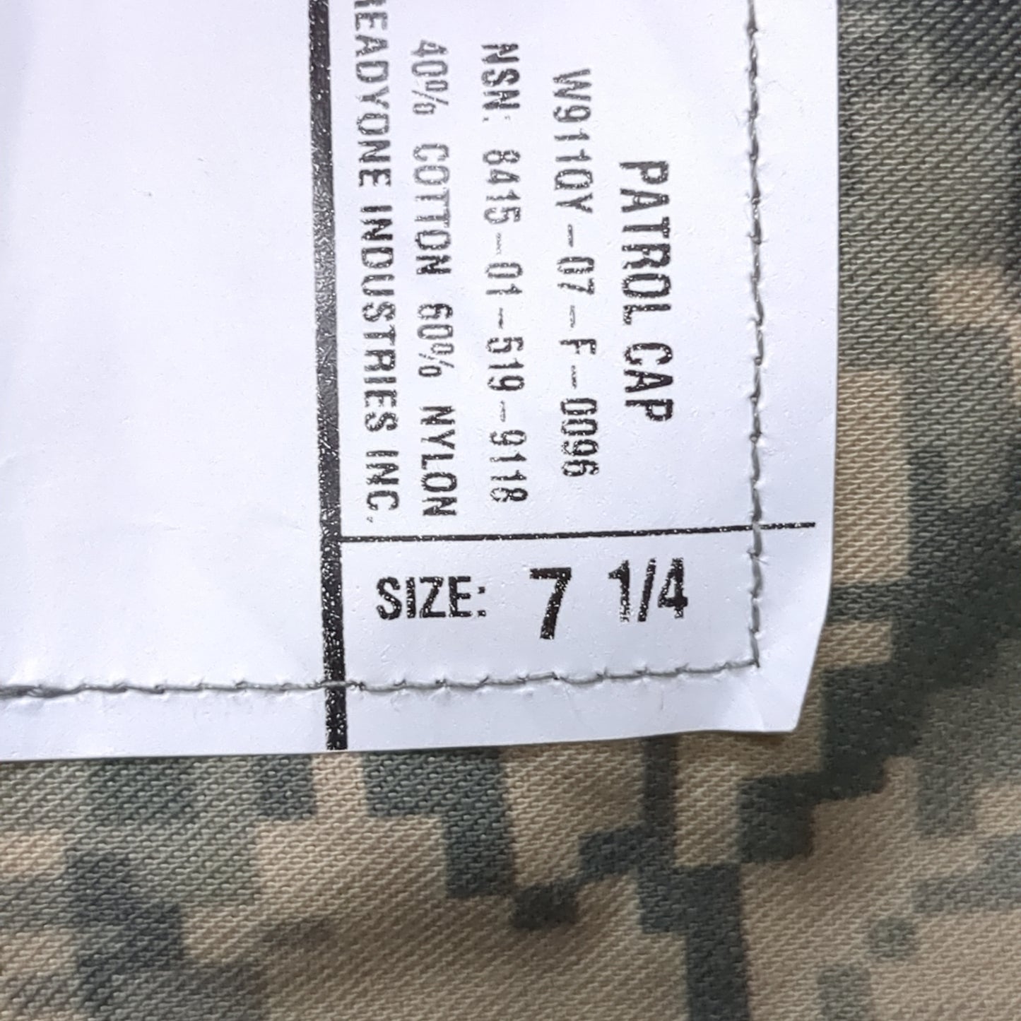 NWT US Army 7 1/4 Patrol Cap ACU/UCP Air Force Excellent Condition (03n- DC04-NOV127)