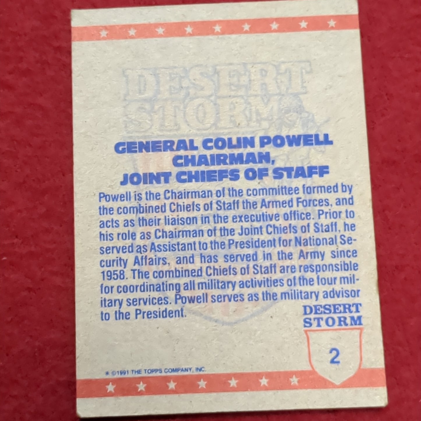 Topps Desert Storm Trading Cards Excellent Condition (06cc- ca9-NOV139)