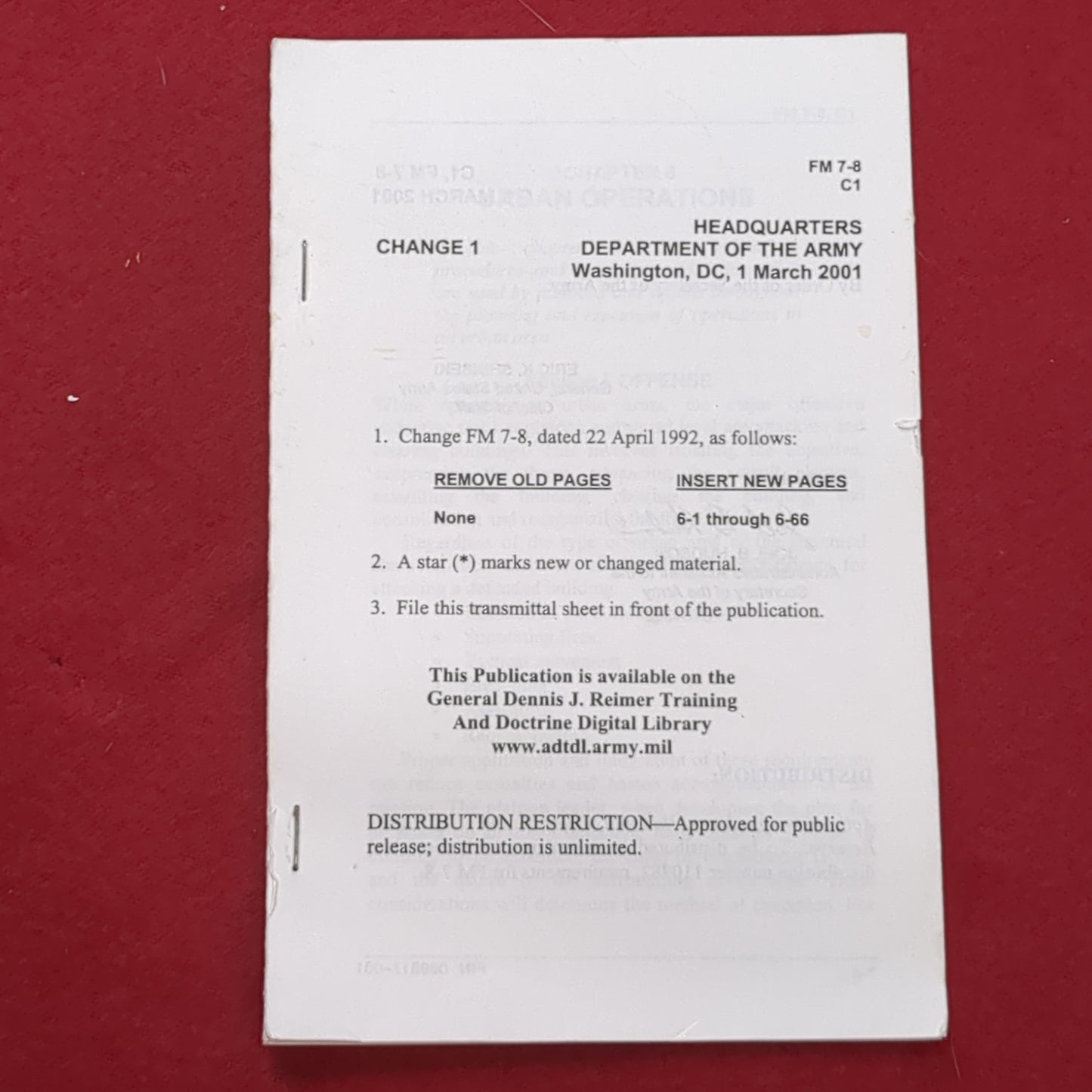 BOOK: CHANGE ONE 1, MARCH 2001 (BOX19)