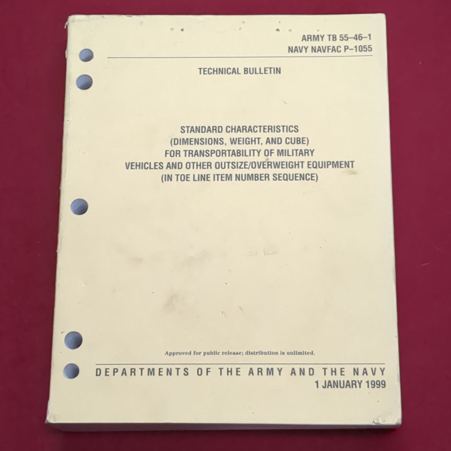 BOOK: TRANSPORTABILITY MILITARY VEHICLES AND OTHER OUTSIZE/OVERWEIGHT EQUIPMENT 1 JANUARY 1999 (BOX20)
