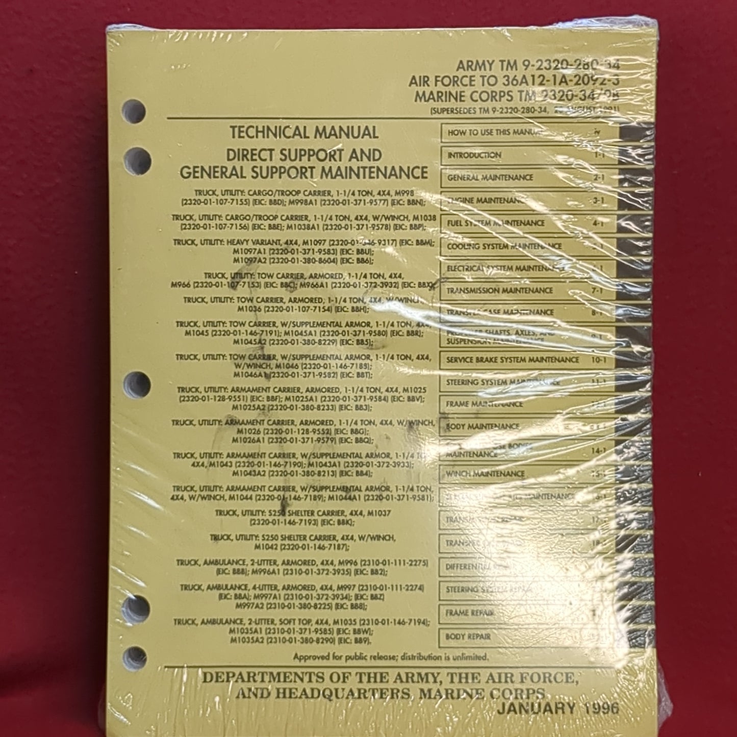 BOOK: JANUARY 1996 MAINTENANCE TRUCK, UTILITY (BOX21)