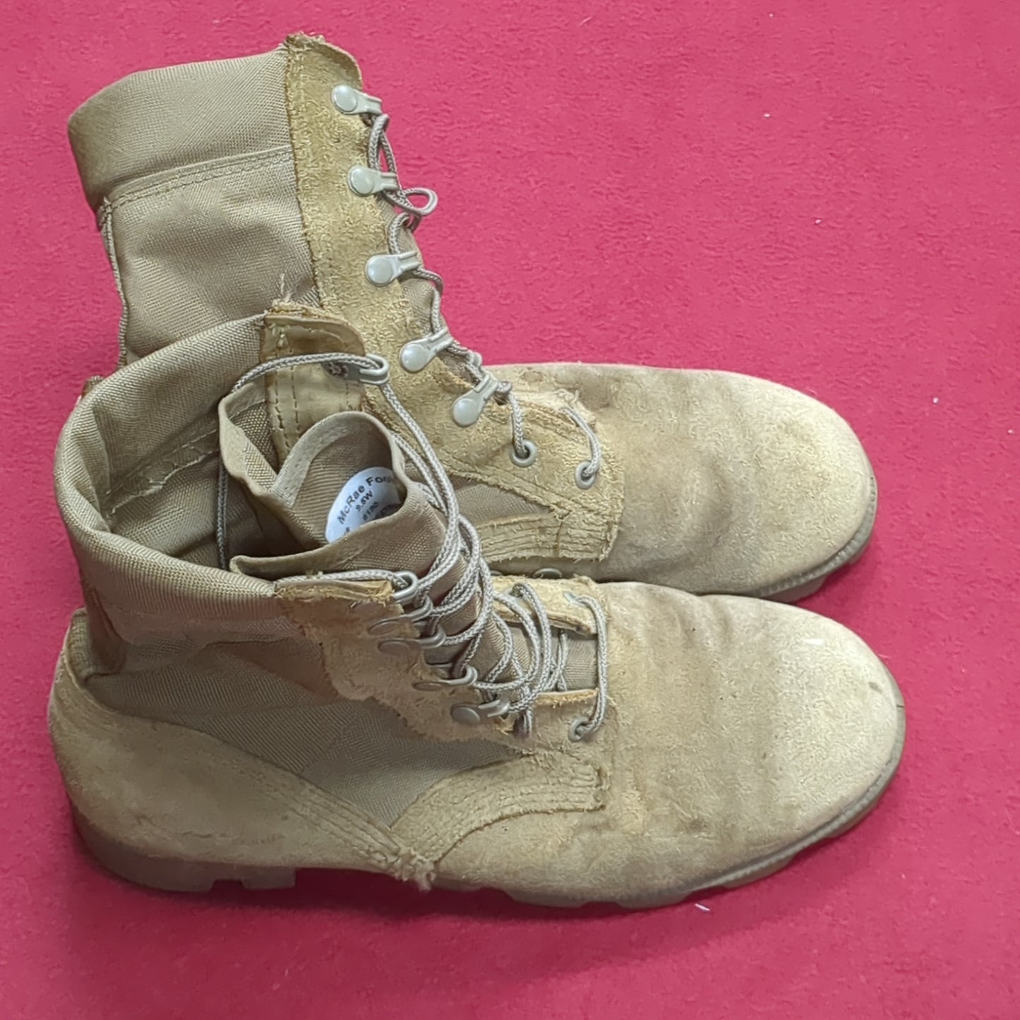 McRae US Army 9.5 Wide Hot Weather Combat Boots Coyote 499 Tan Used (FA20-NOV228)