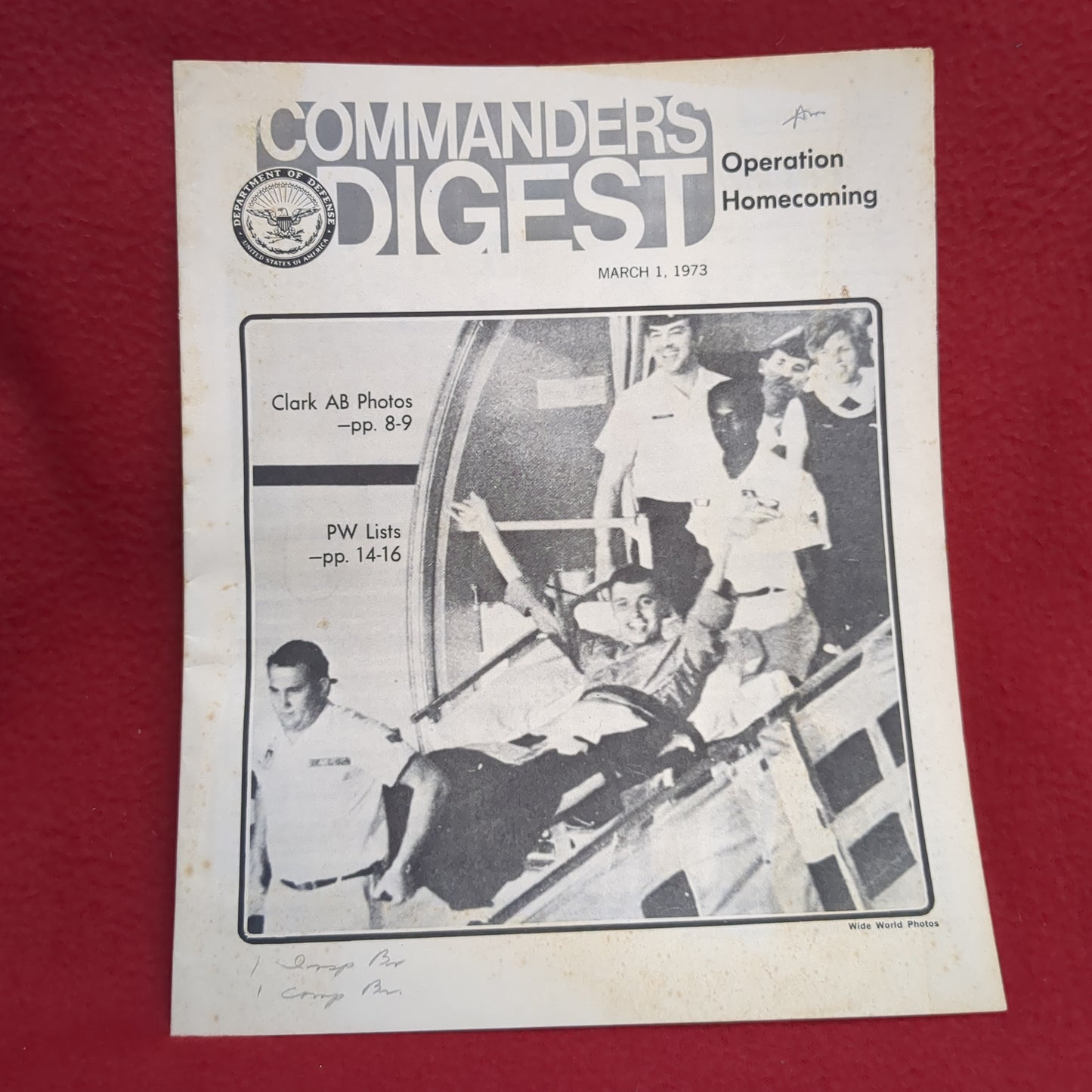 BOOK COMMANDERS DIGEST OPERATION HOMECOMING MARCH 1, 1973 (BOX23)