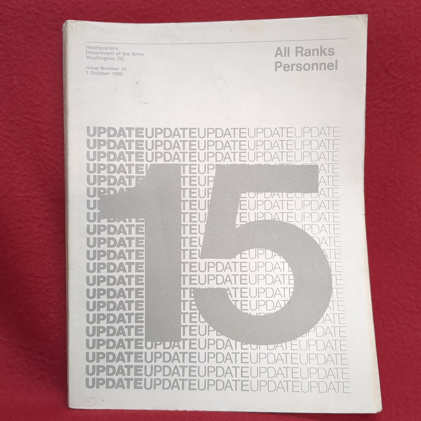 BOOK ALL RANKS PERSONNEL ISSUE NUMBER 15 1 OCTOBER 1990 (BOX23)