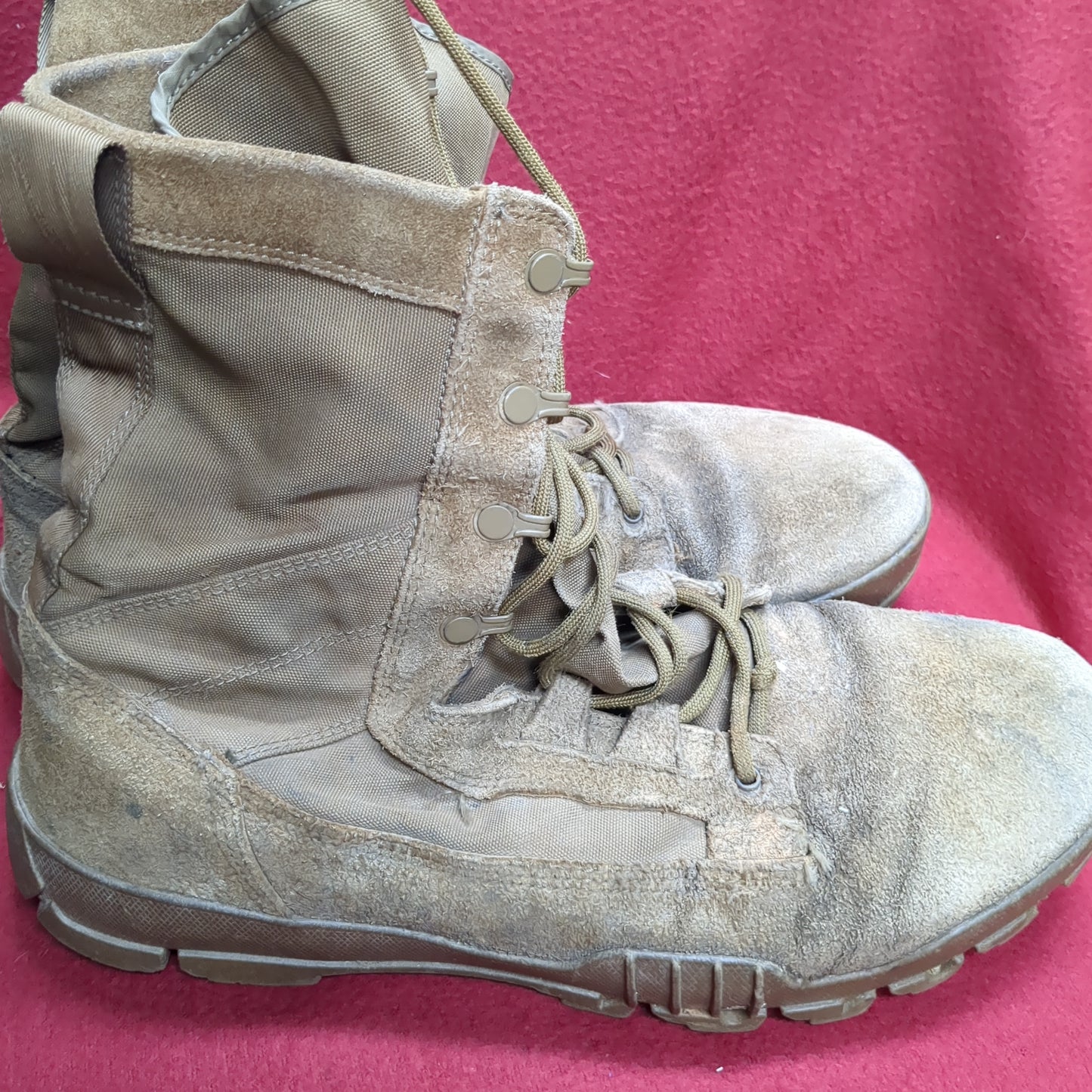 US Army Hot Weather Nike Combat Boots Desert Sand Size 11 Used (hc02-NOV236)