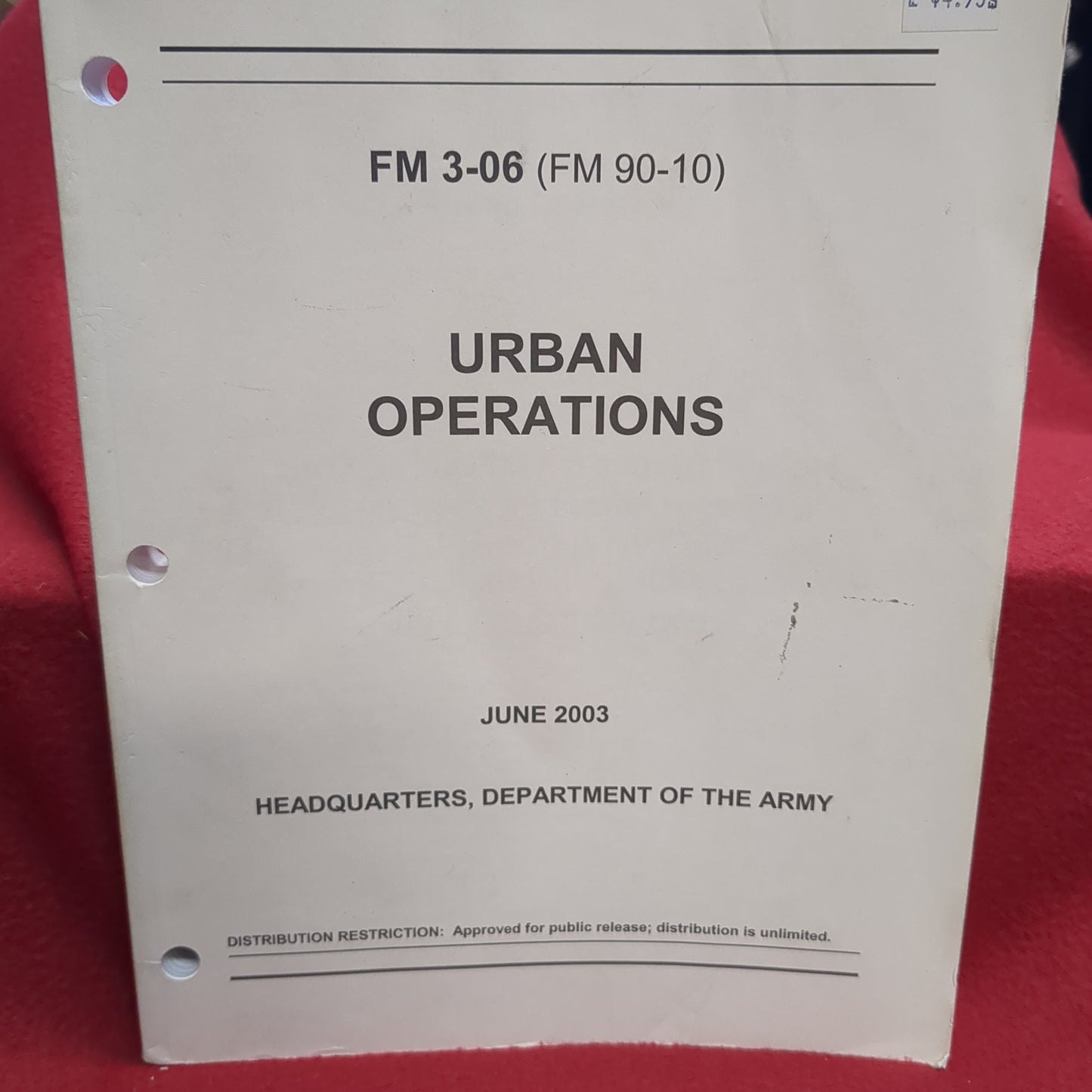 BOOK URBAN OPERATIONS FIELD MANUAL JUNE 2003 (BOX22)