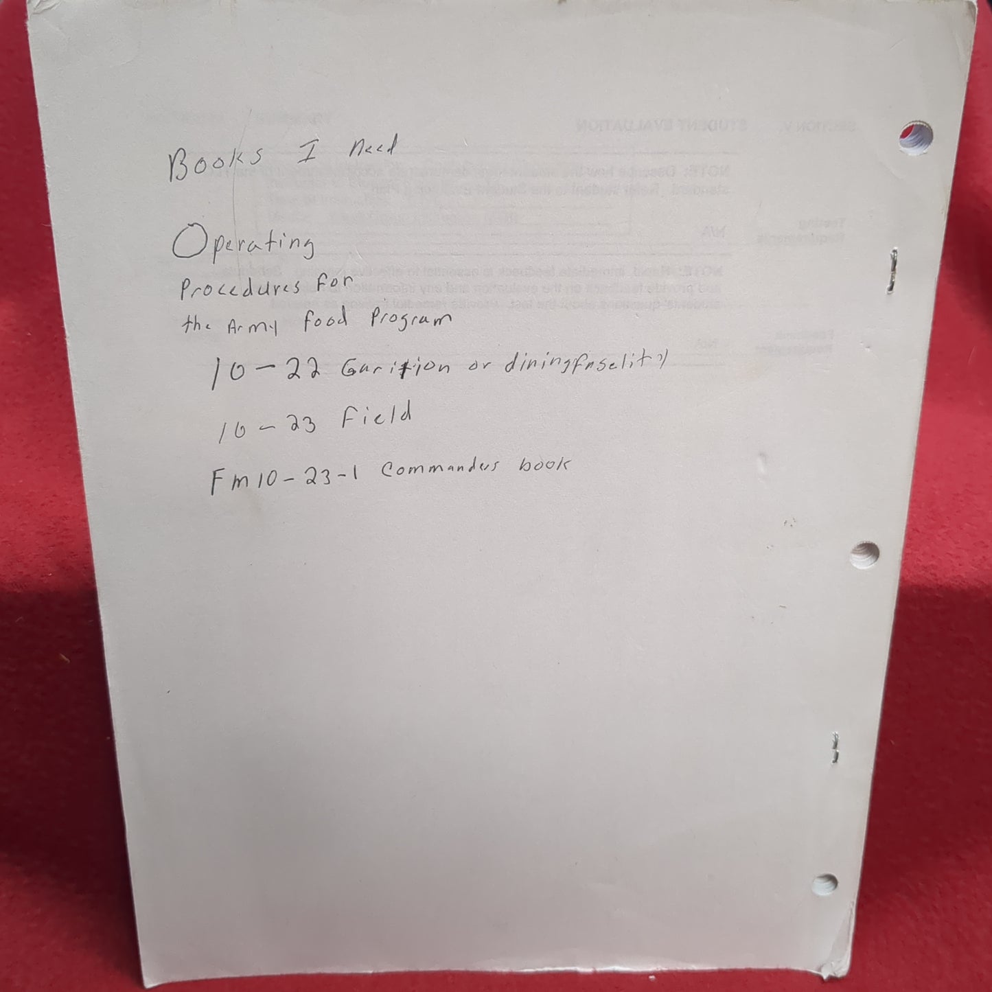 BOOK THE ARMY TRAINING (TATS) COURSEWARE STUDENT GUIDE 2 FOOD SERVICE SPECIALIST BNCOC OCTOBER 2004(BOX22)