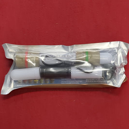 NOS LazerBrite Military Tactical Flashlight Kit -Red & Green LED-Removable Heads  (j09 ab02-NOV271)