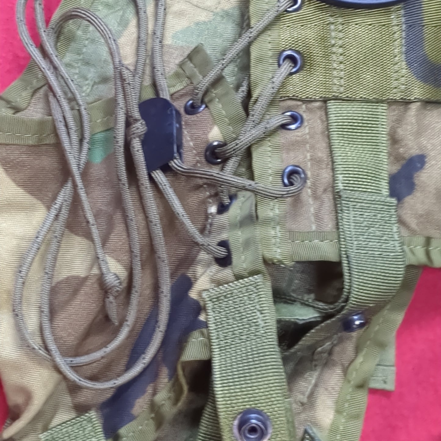 US Army Military Woodland Camouflage Enhanced Tactical Fighting Load Carrier FLC W/ Pouches 0321 Excellent Condition (eb07-NOV286)