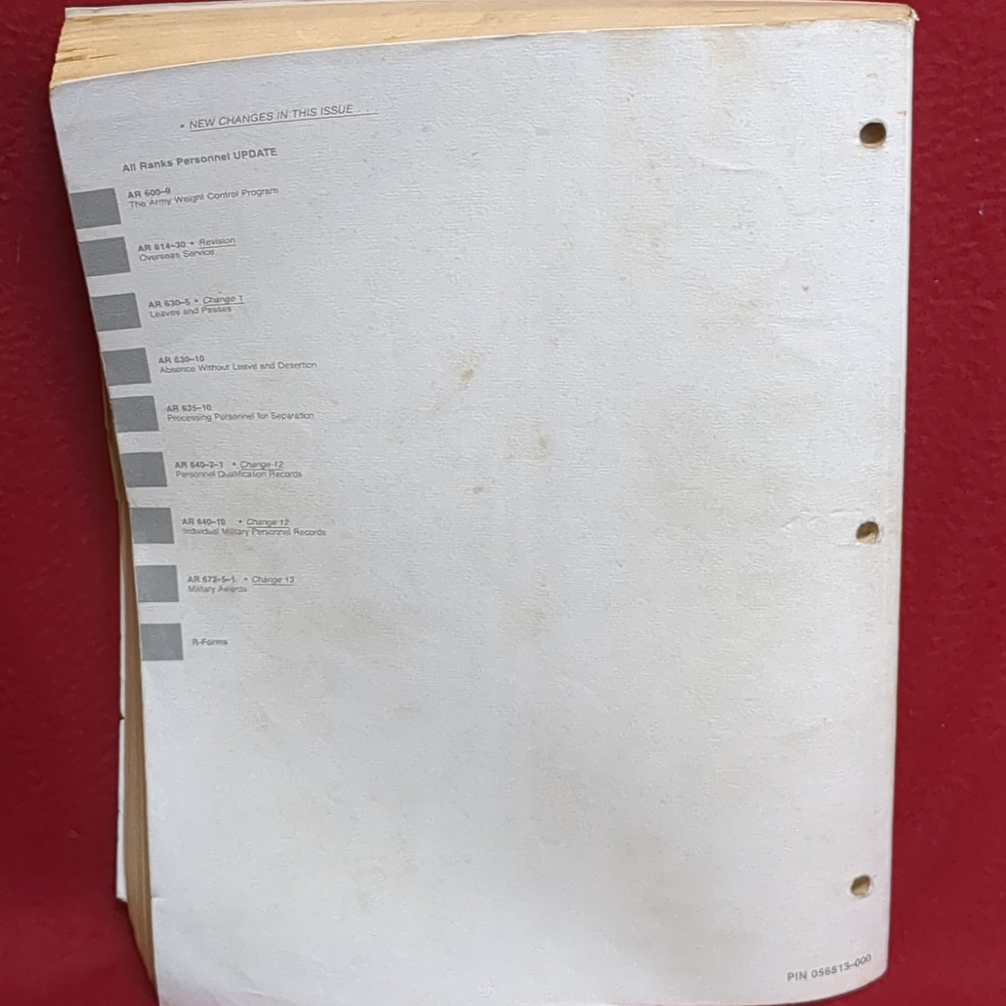 BOOK - ALL RANKS PERSONNEL: PERSONNEL QUALIFICATION RECORDS: ISSUE 13: 16 MARCH 1988 (BOX 28)