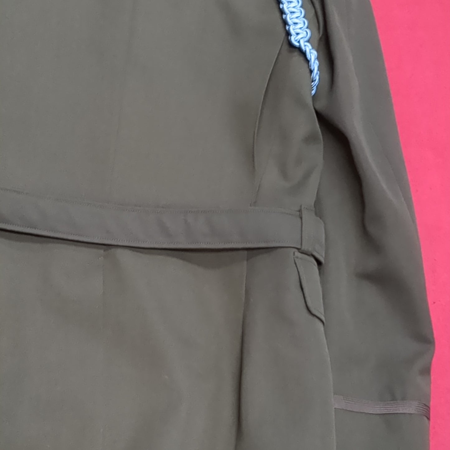 AGSU Army Green Service Uniform Jacket W/ Blue Cord, Tie, Ribbons, and Patches Male Dress Coat Size: 38 L-C Excellent Condition (GTT-DEC01)