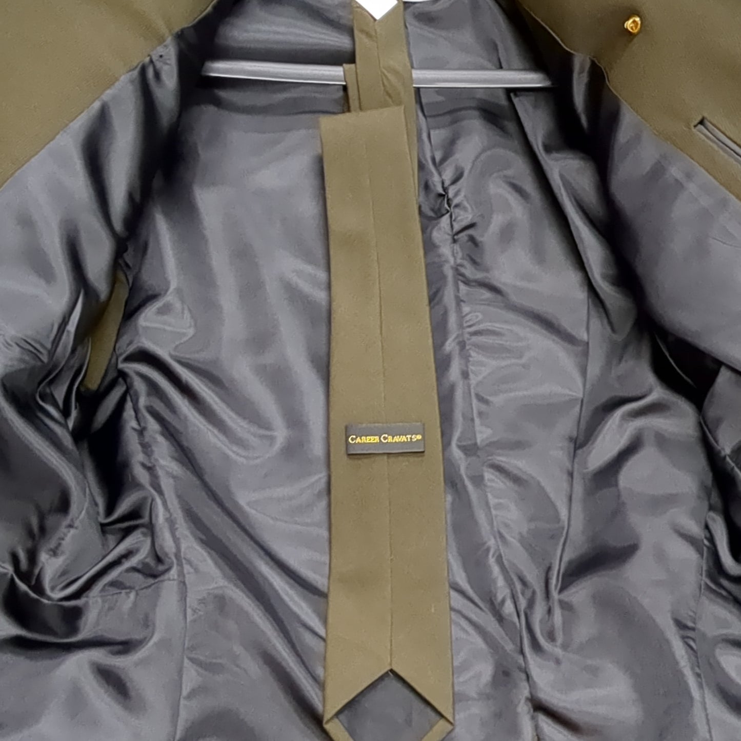 AGSU Army Green Service Uniform Jacket W/ Blue Cord, Tie, Ribbons, and Patches Male Dress Coat Size: 38 L-C Excellent Condition (GTT-DEC01)