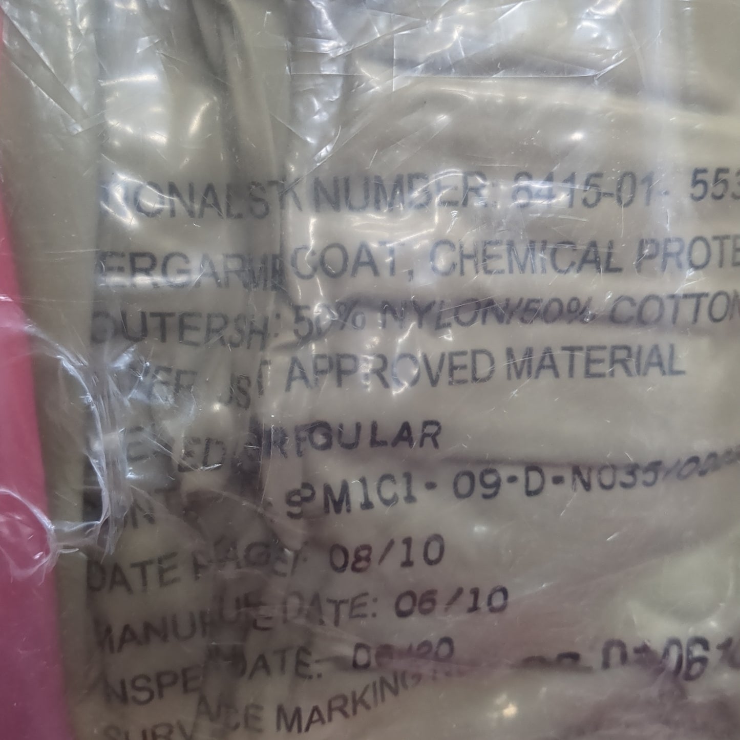 NOS US Army Medium/Regular CBRN Chemical Protective Coat (13cc- cb10-DEC43)