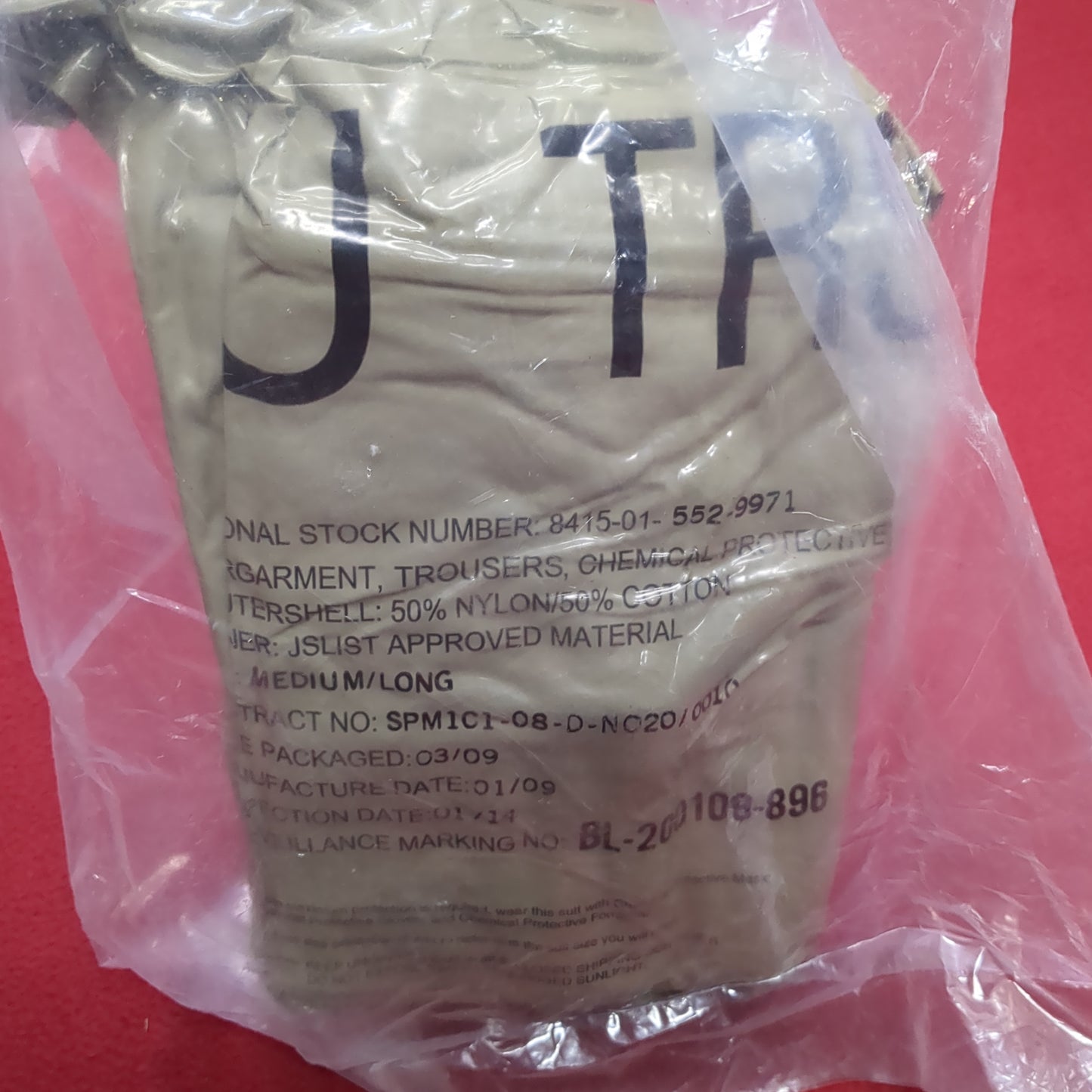 US Army Medium Long Trousers Chemical Protective CBRN JLIST (cb10-DEC44)