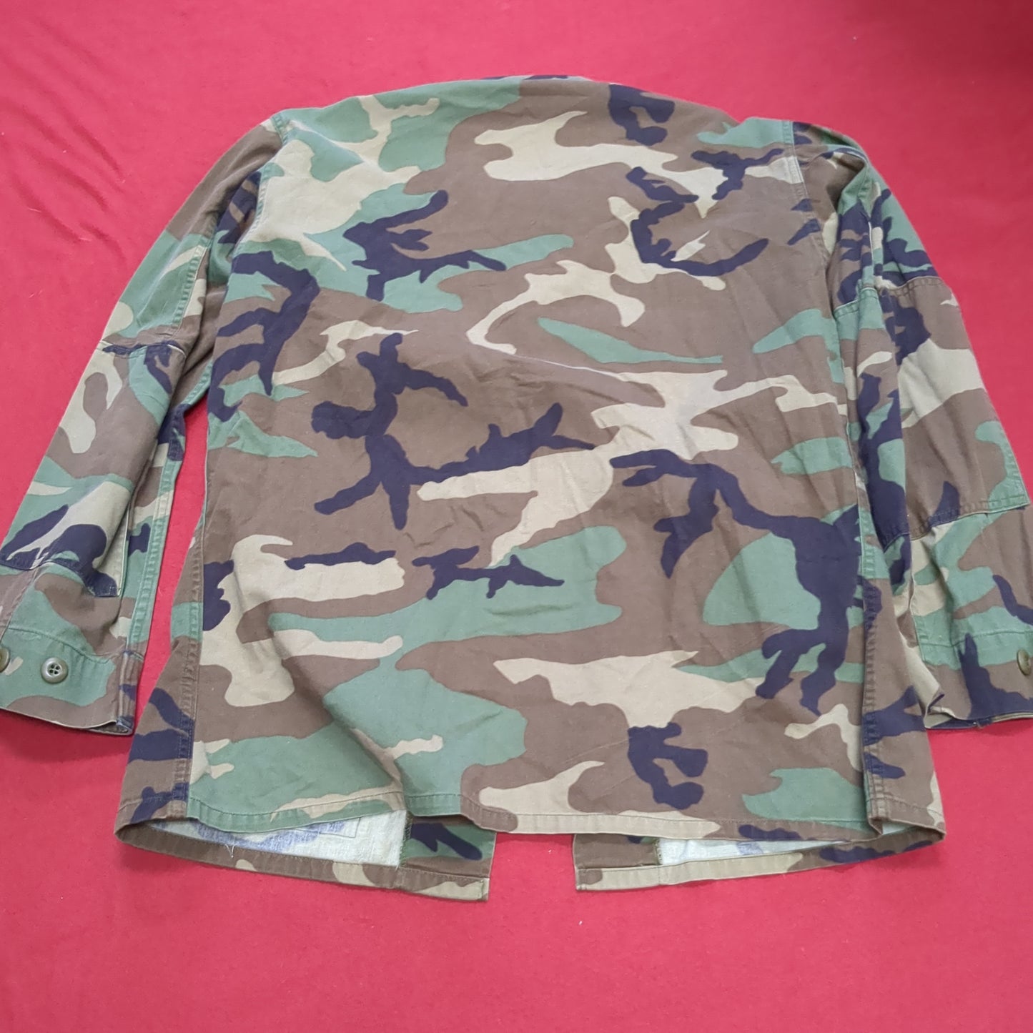 US Army Medium Short Flight BDU Woodland Cold Weather Top Jacket Good Condition (15o- db8-DEC58