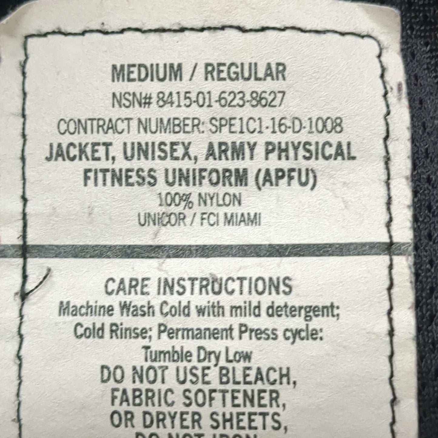 SET of APFU PT Medium Regular Jacket Pants Black Gold Cold Weather Good Condition (fb14-DEC77)