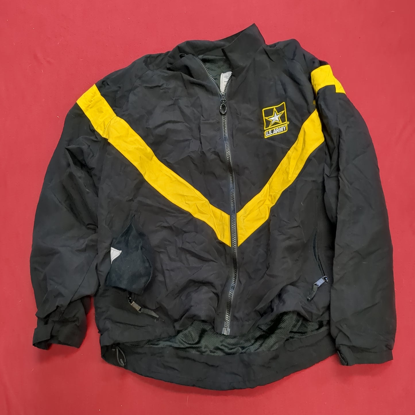 NOS US Army Medium X-Short Black Gold Jacket Cold Weather APFU PT Uniform (fb14-DEC101)