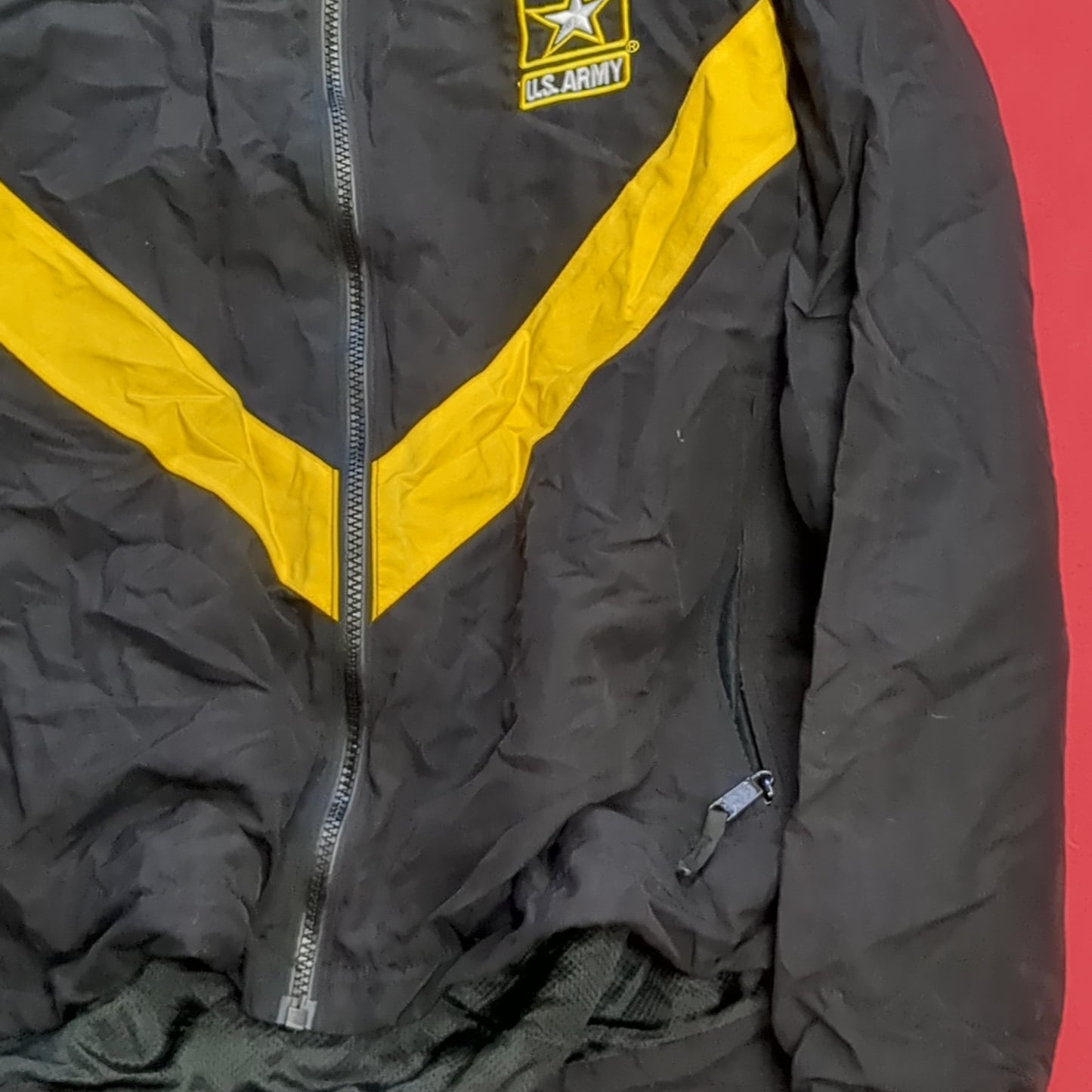 NOS US Army Medium X-Short Black Gold Jacket Cold Weather APFU PT Uniform (fb14-DEC101)