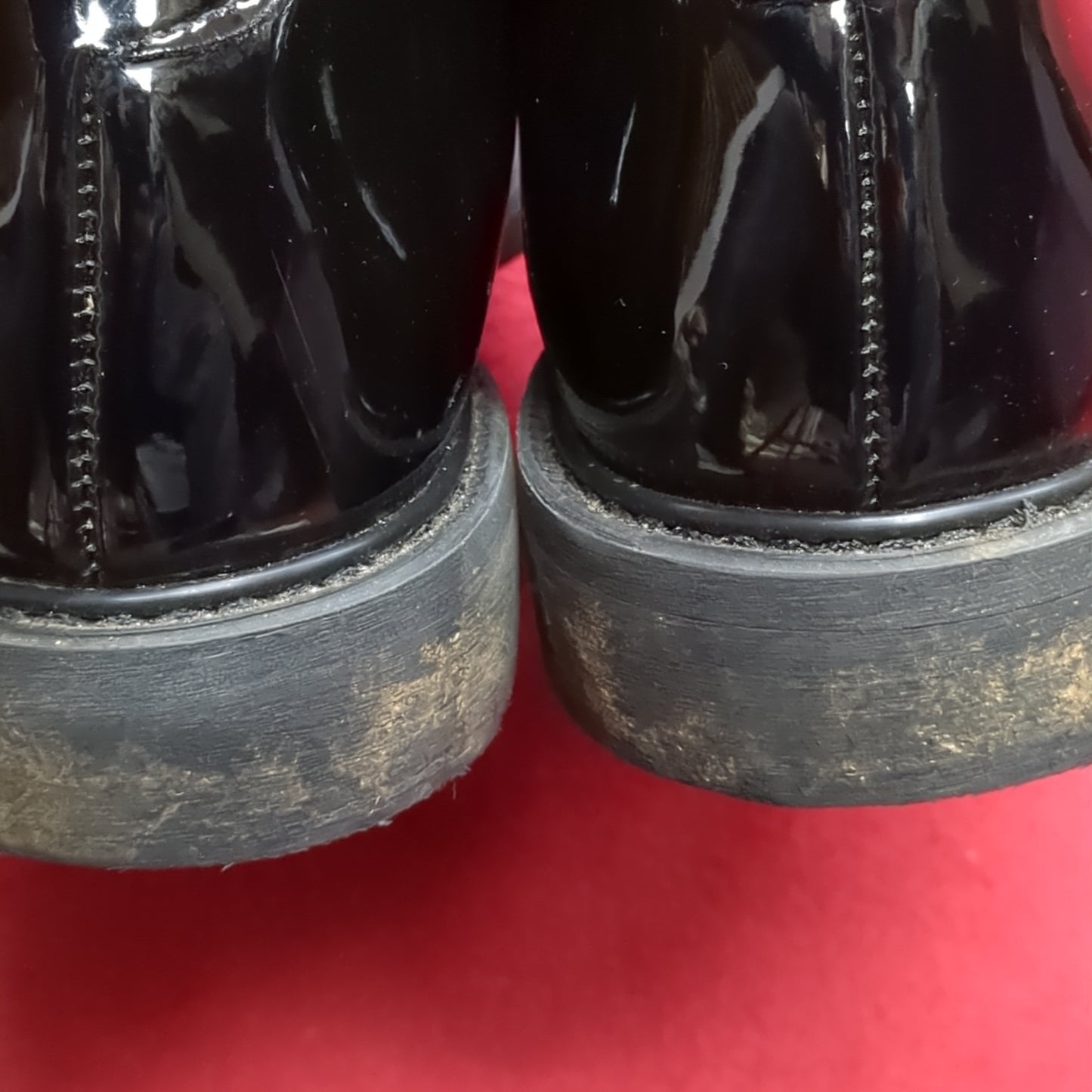 BATES Military High Gloss Black Oxford Dress Shoes Mens 9 E Used (hc08-DEC127)