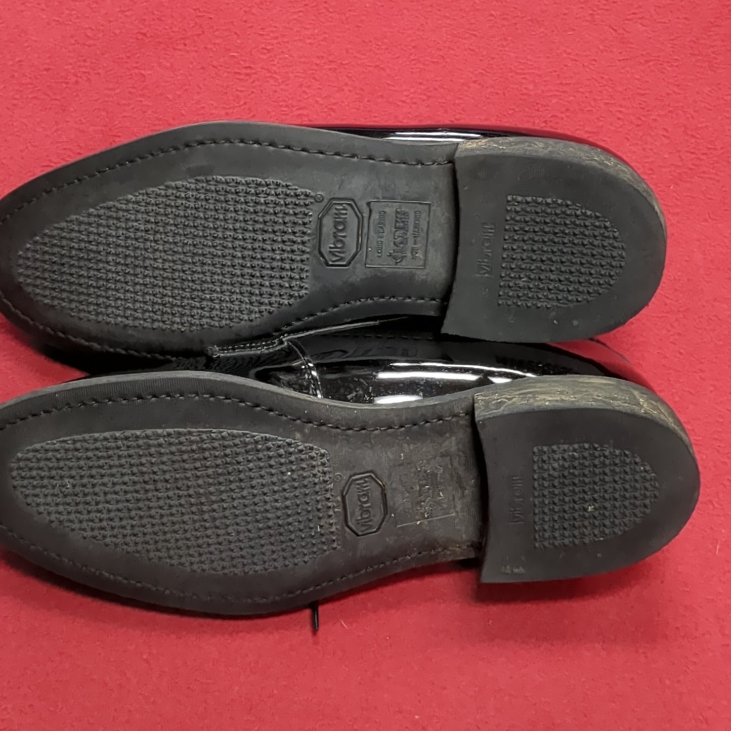 BATES Military High Gloss Black Oxford Dress Shoes Mens 9 E Used (hc08-DEC127)