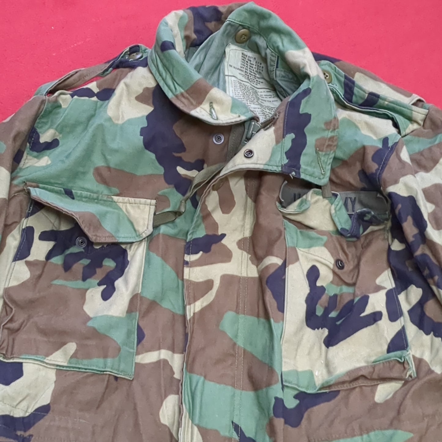 US Army Medium/Regular BDU Woodland Man's Cold Weather Field Jacket Excellent Condition (BDU2-FA13-DEC135)