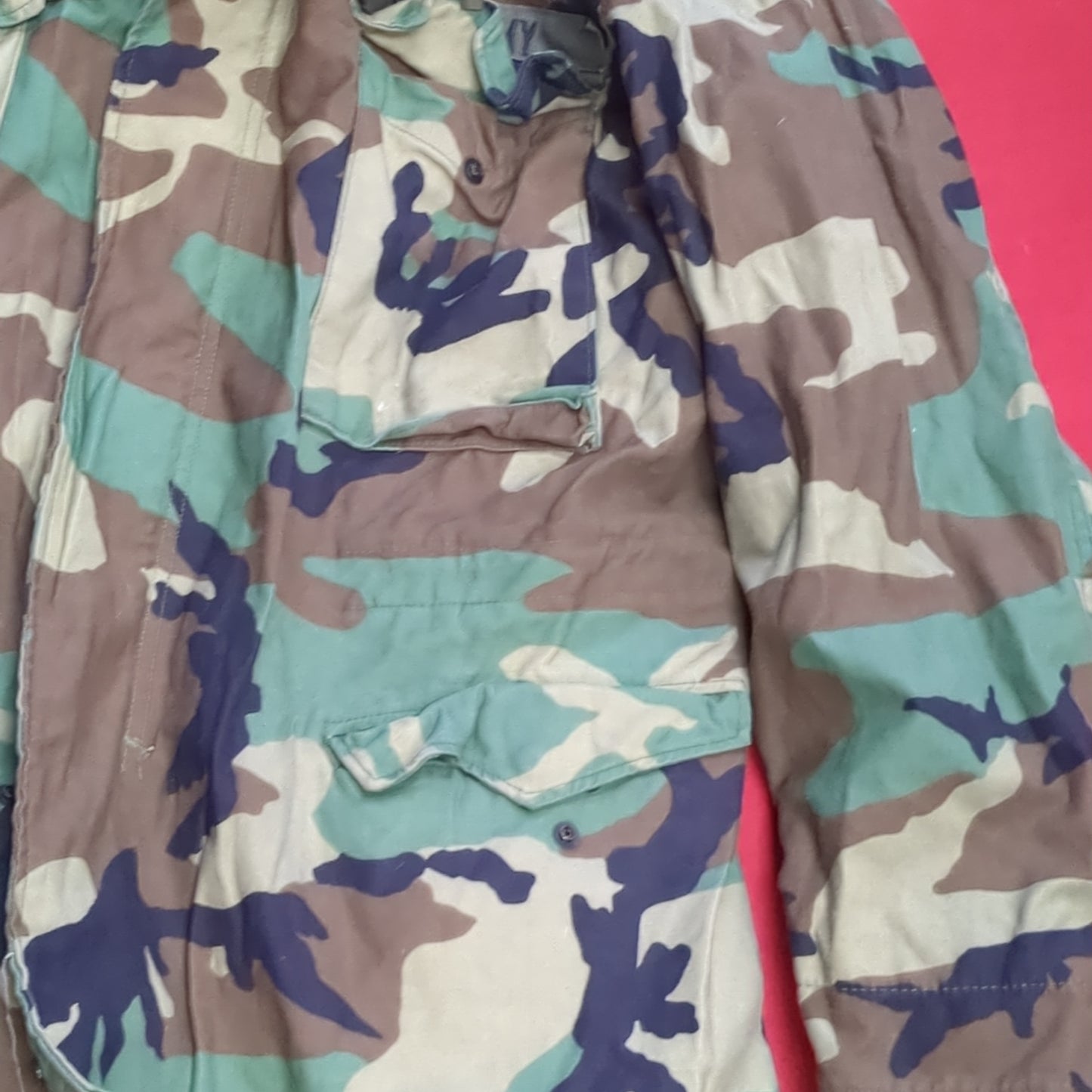 US Army Medium/Regular BDU Woodland Man's Cold Weather Field Jacket Excellent Condition (BDU2-FA13-DEC135)