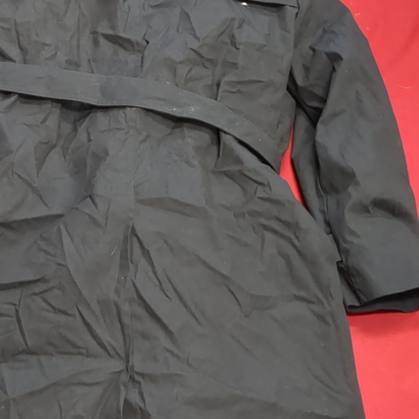 US Army 44 Regular All-Weather Black Trench Over Coat Good Condition (BA07-DEC136)