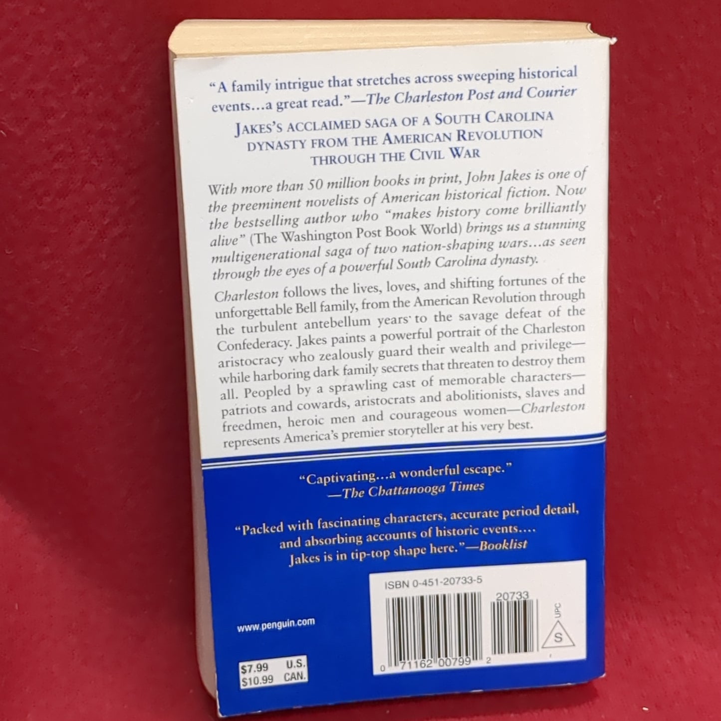 BOOK - CHARLESTON: WRITTEN BY JOHN JAKES: 2003 (BOX36)