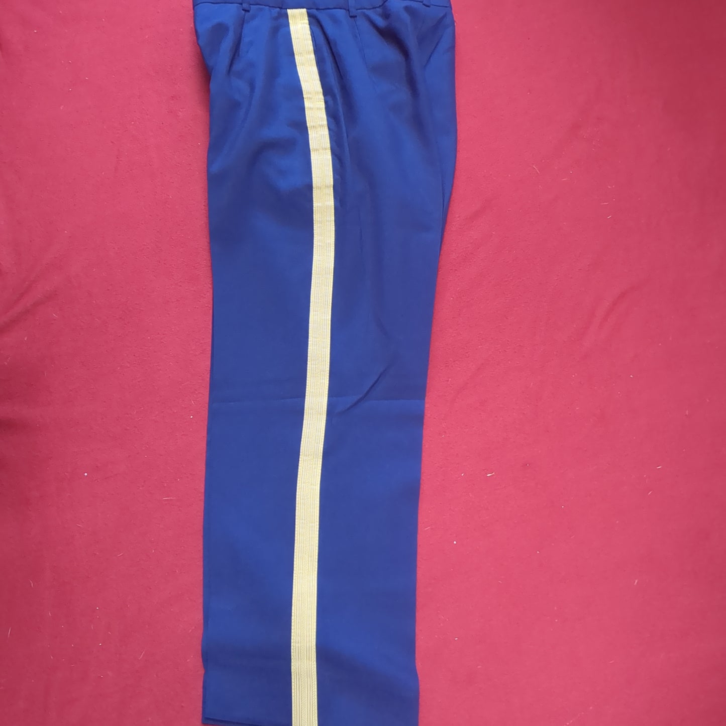 US Army ASU 16 MR 12WP 29 1/2 / 42 Officer Striped Pants Trouser Dress Blue Used (BA08-JAN134)