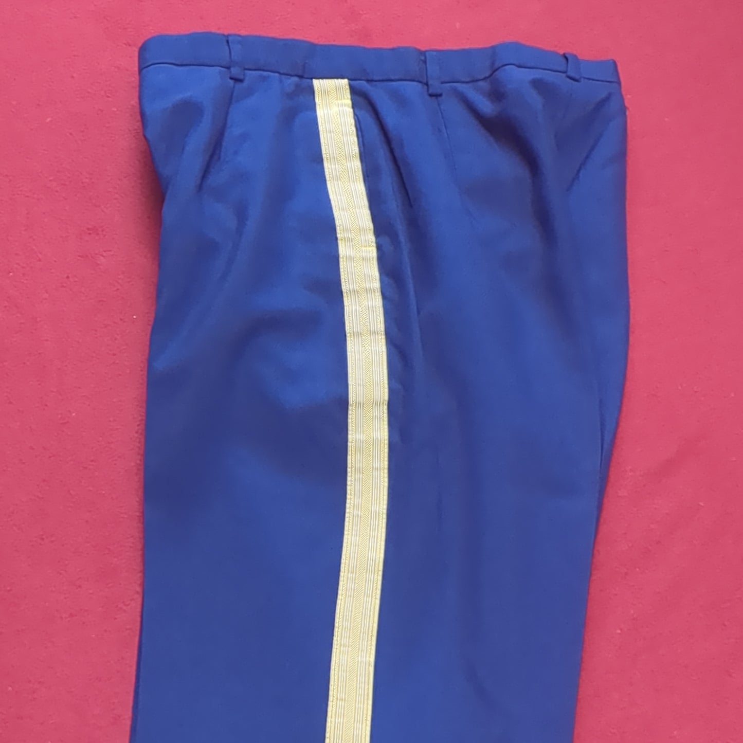 US Army ASU 16 MR 12WP 29 1/2 / 42 Officer Striped Pants Trouser Dress Blue Used (BA08-JAN134)