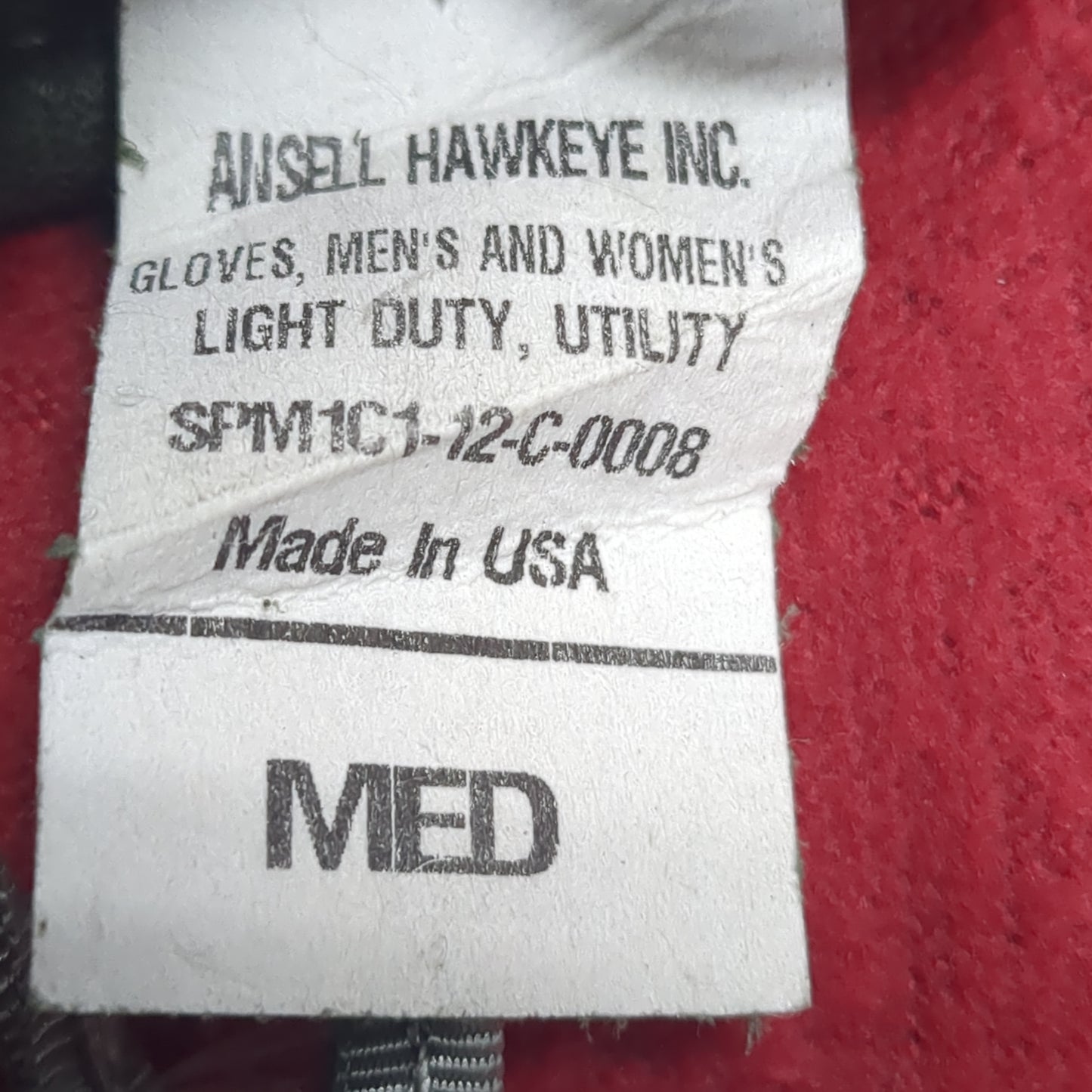 US Army Ansell Hawkeye Light Duty Utility Gloves Used (BA11-JAN161)