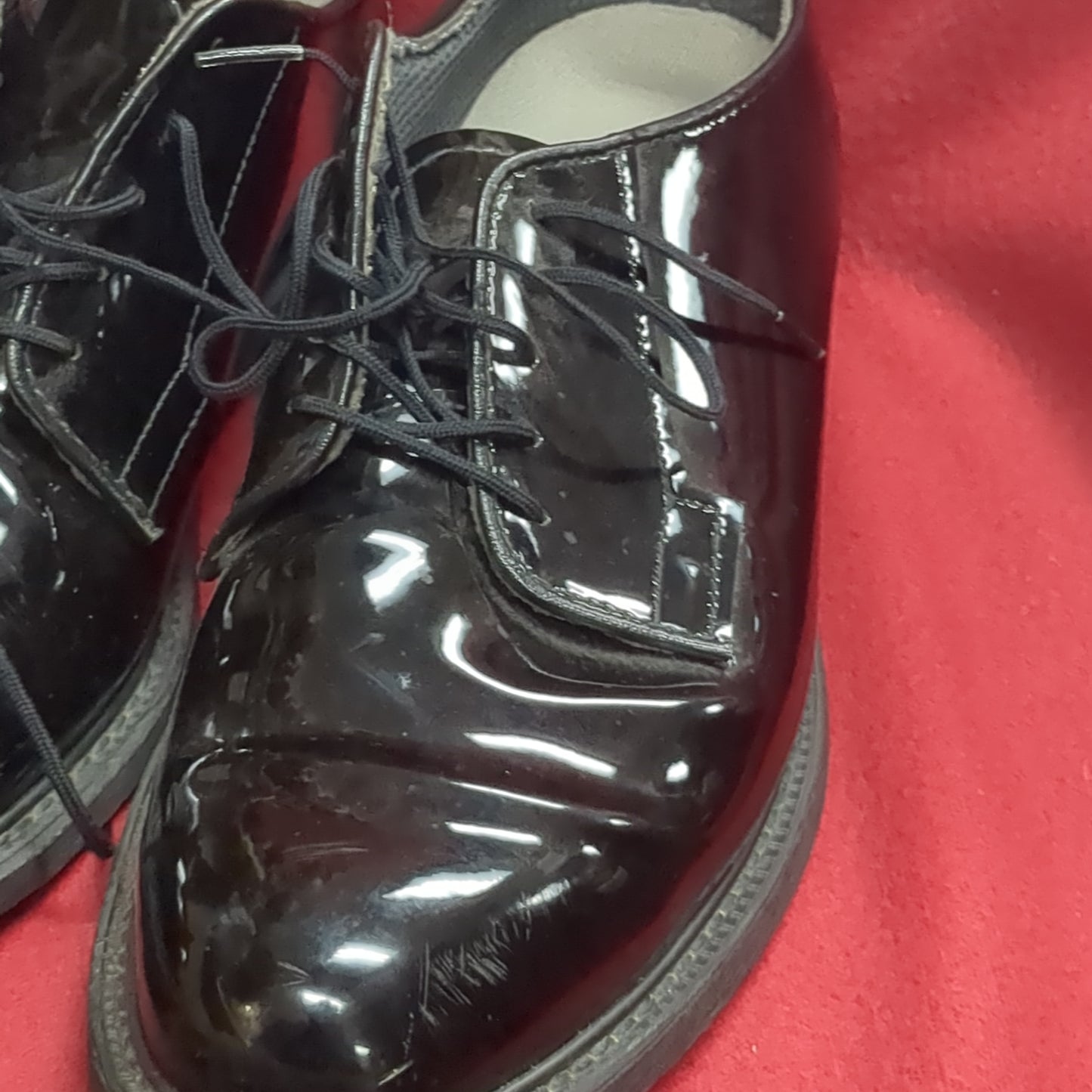 BATES Military High Gloss Black Oxford Dress Shoes Mens 9.5 USED (hc08-JAN200)
