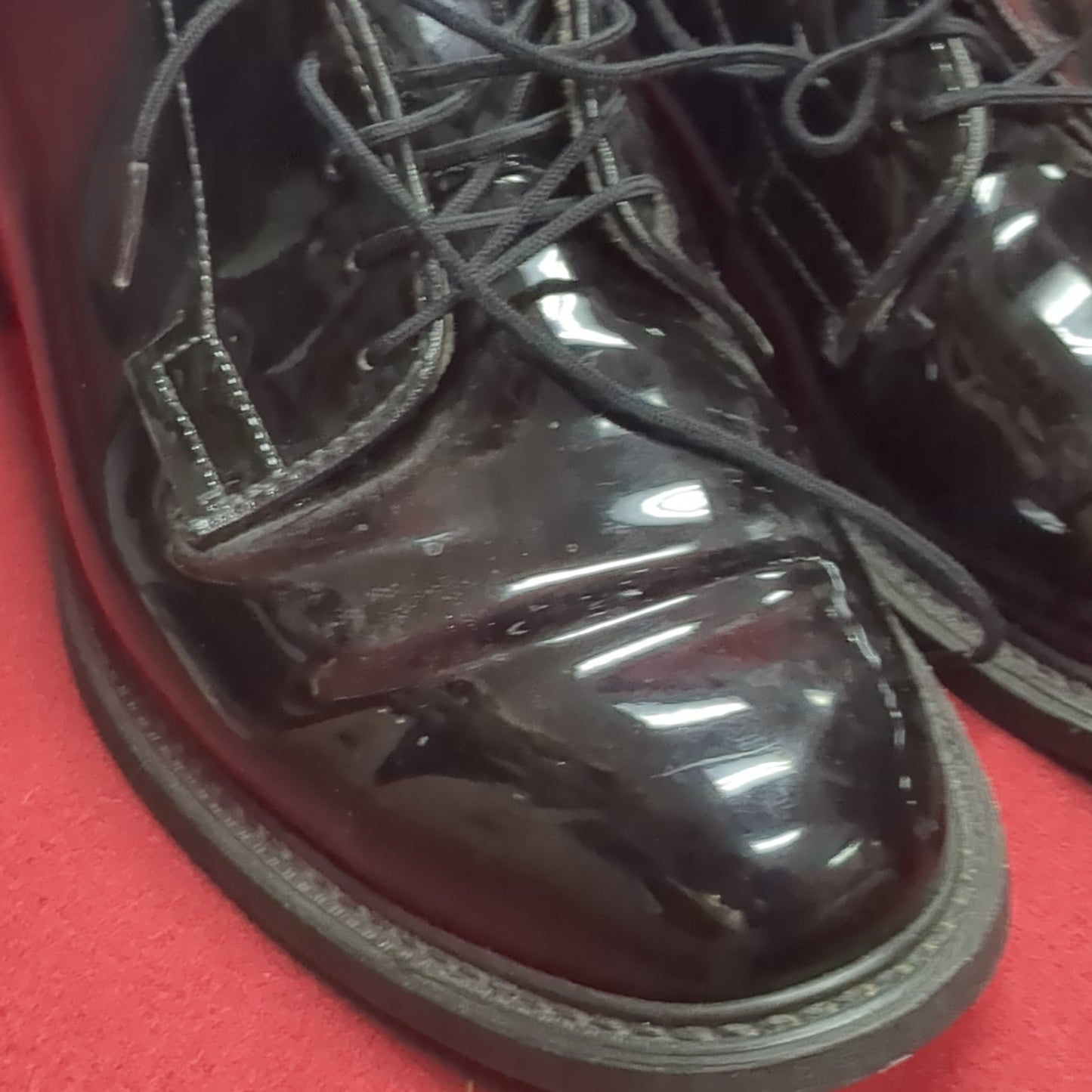 BATES Military High Gloss Black Oxford Dress Shoes Mens 9.5 USED (hc08-JAN200)