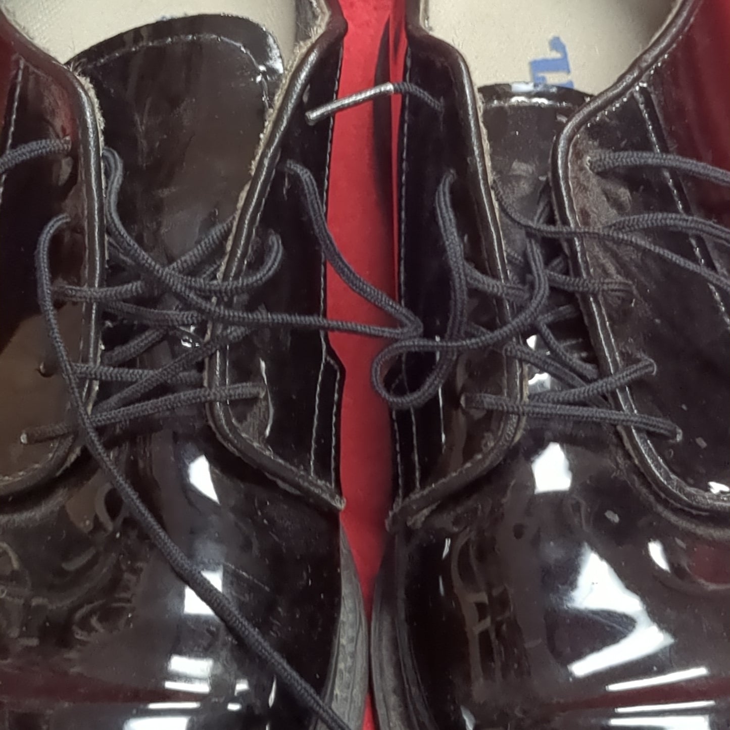 BATES Military High Gloss Black Oxford Dress Shoes Mens 9.5 USED (hc08-JAN200)