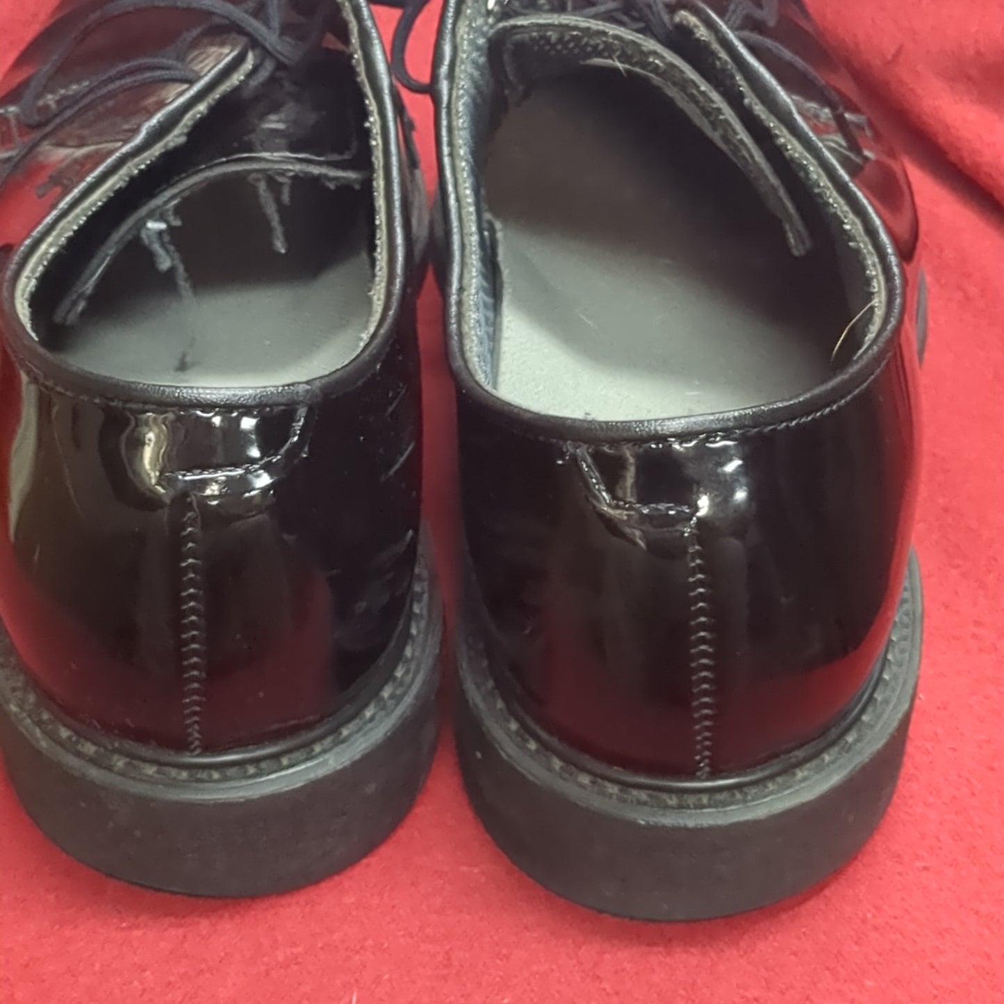 BATES Military High Gloss Black Oxford Dress Shoes Mens 9.5 USED (hc08-JAN200)