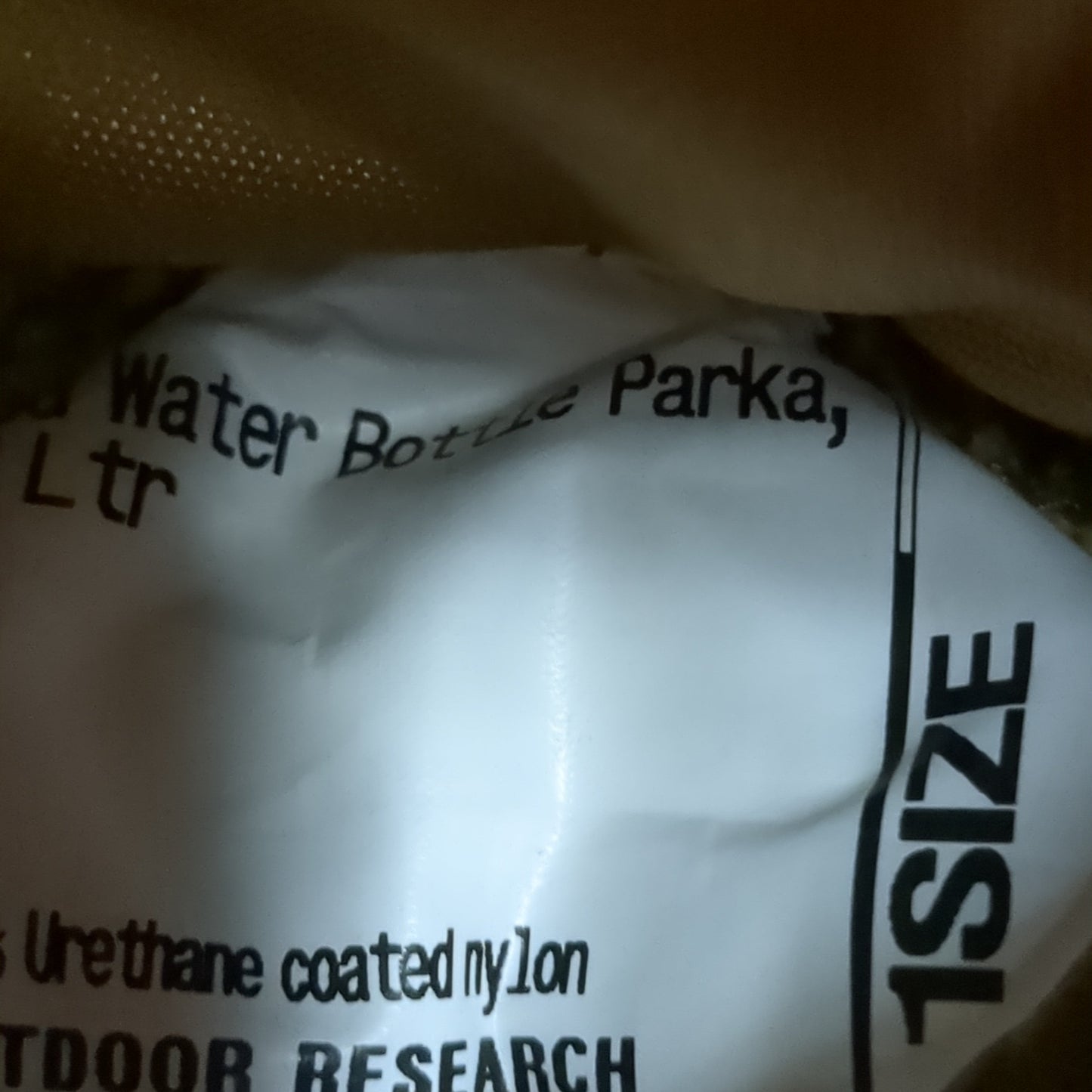 Outdoor research coyote sg water bottle parka good condition (09o- db3-yam144)