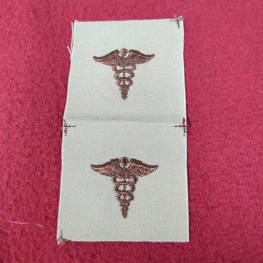 SET of NOS US Army Medical Corps Branch Sew on Patch Desert DCU Camouflage (WSA05-WB)