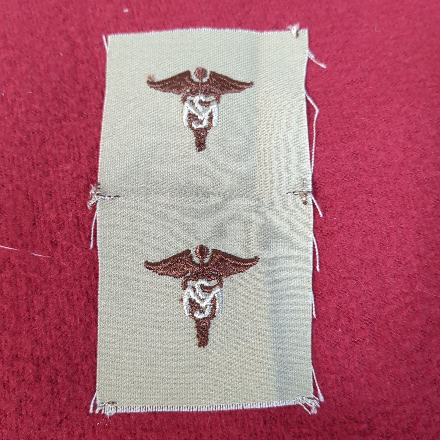 SET of NOS US Army Medical Service Corps Branch Sew on Patch Desert DCU Camouflage (WSA05-XB)