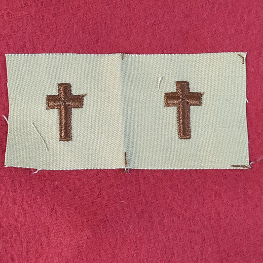 SET of NOS US Army Chaplain Branch Sew on Patch Desert DCU Camouflage (WSA06-DC)