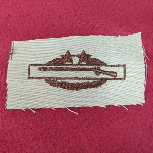NOS US Army CIB Combat Infantry 2 Combat Stars Badge Sew on Patch Desert DCU Camouflage (WSA06-NC)