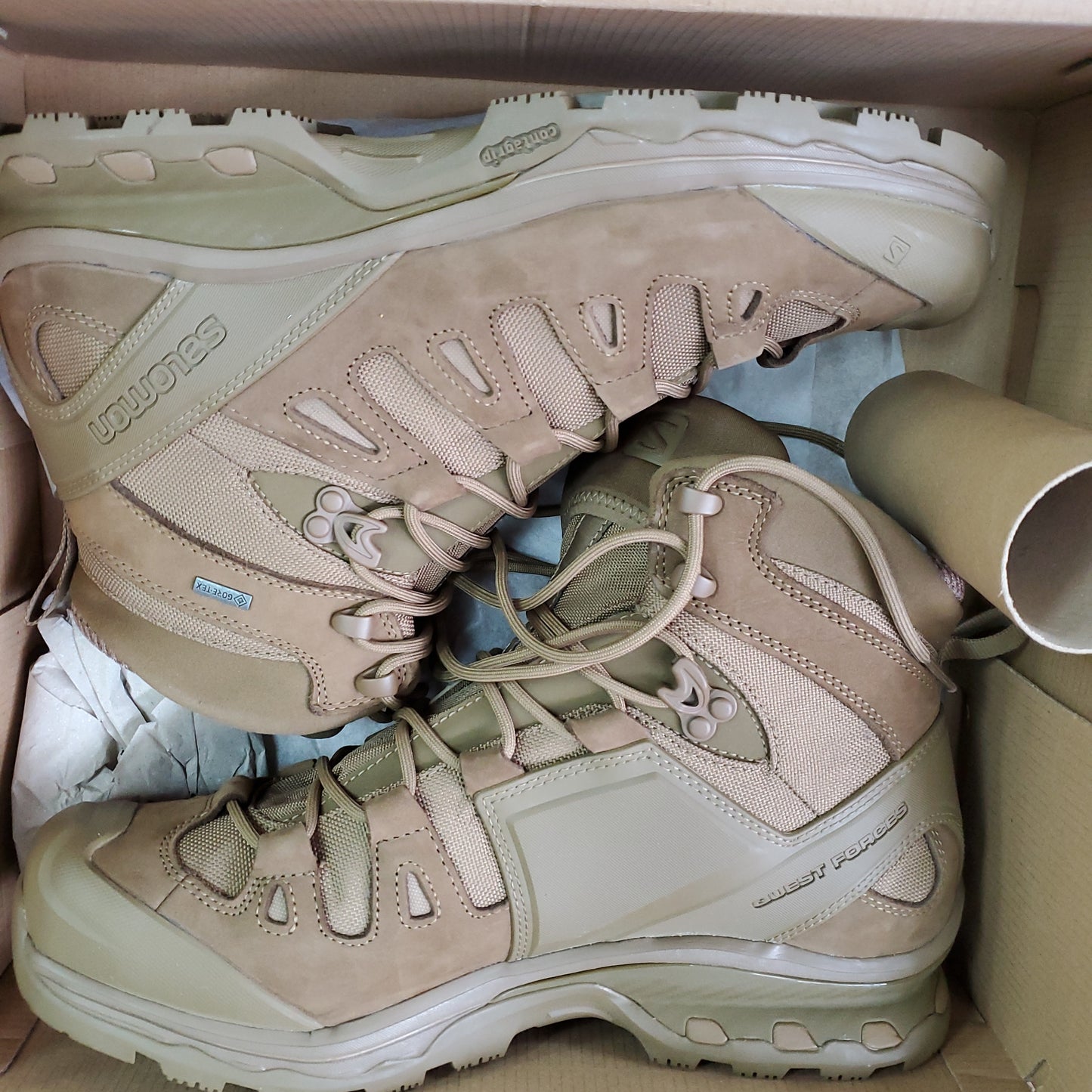 US Army 11.5M Solomon Quest 4D Coyote Goretex Ranger Boots *12g ws-8* (ab16-25Jun1)