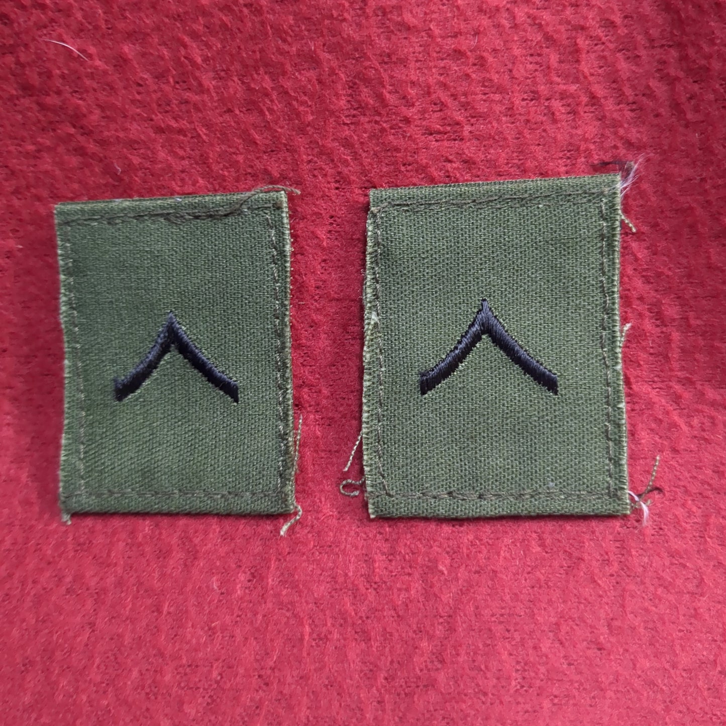 US Army PRIVATE PV2 Rank Hook Loop Woodland OD Black (bu01-sp8)