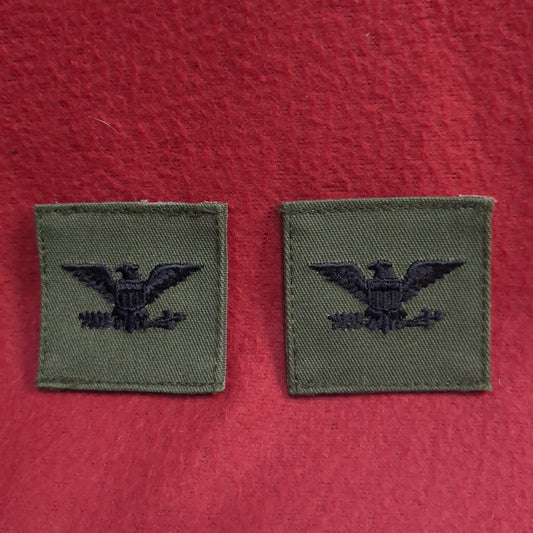 Set of US Army COLONEL Rank OD Green Hook Loop Woodland COL (bu02-co5)