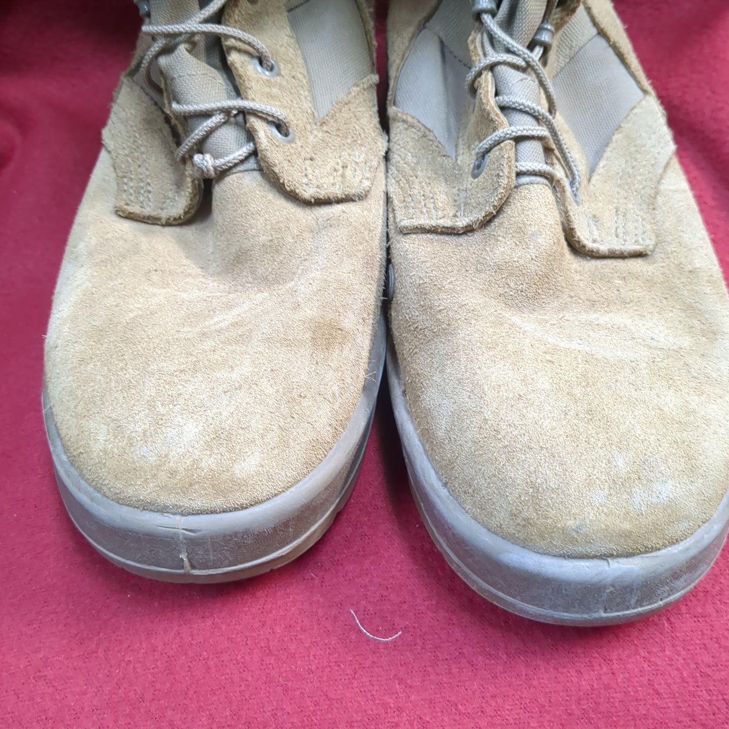 US Army 7.5 W Wide Hot Weather Combat Boots Coyote 1004 Used (BA09-ALP47)