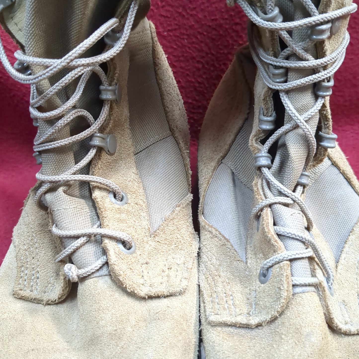US Army 7.5 W Wide Hot Weather Combat Boots Coyote 1004 Used (BA09-ALP47)
