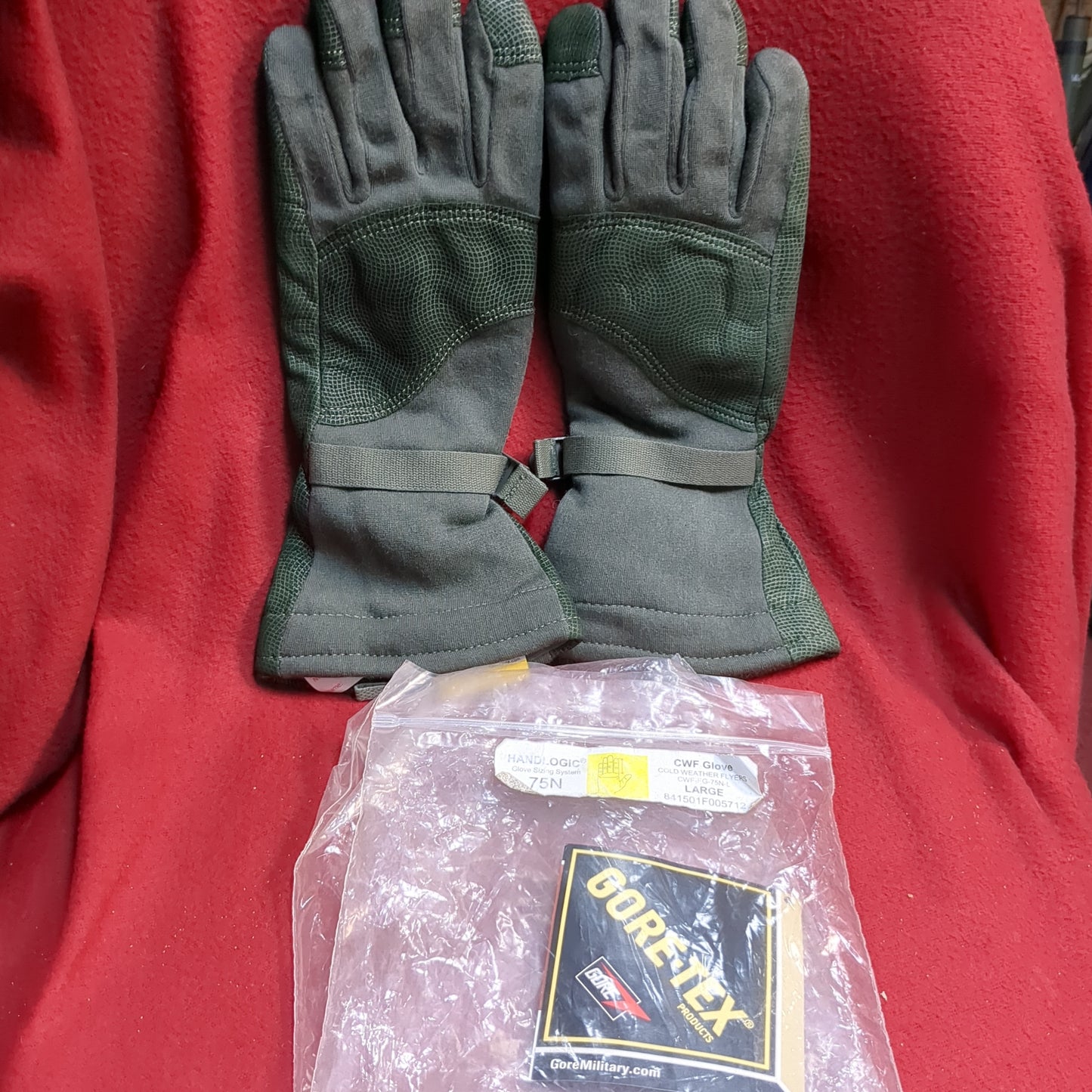 NOS USGI Large Masley Cold Weather Flyers Goretex Gloves Waterproof (cb02-ALP60)