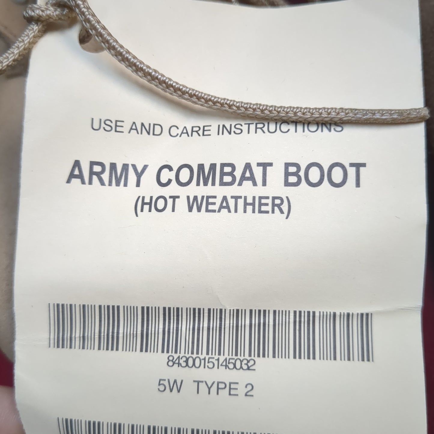 NWT US Army 5 W Hot Weather Combat Boots Coyote 1004 Used (FA20-YAM07)